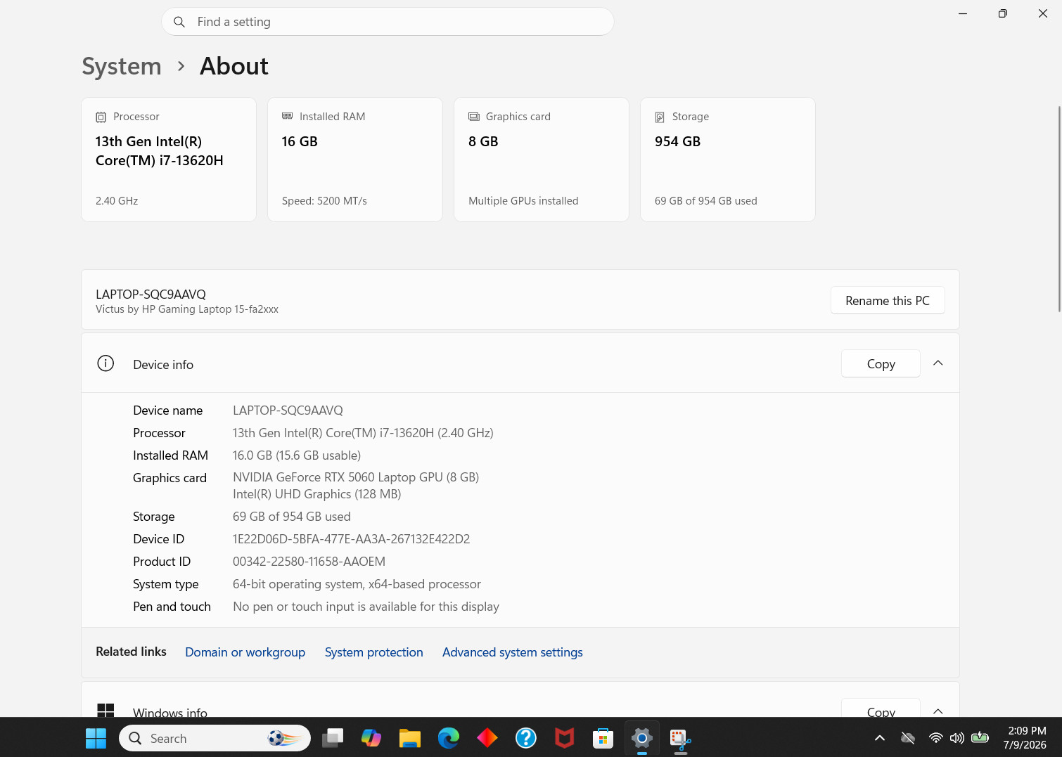 HP Victus 15.6″ Gaming Laptop i7-13620H RTX 5060 16GB 1TB FHD 144Hz WARRANTY