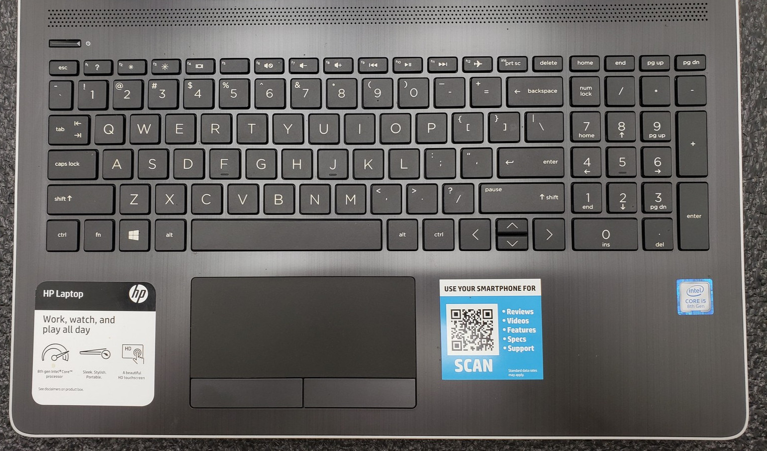 HP 15-da0014dx Touch Laptop Intel Core i5-8250U 12GB RAM 128GB SSD Win 11 Home .