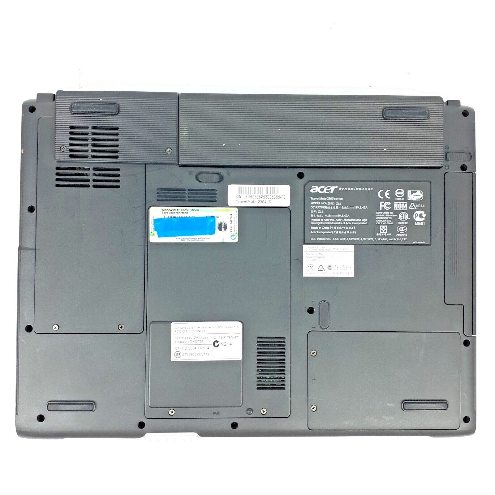 Acer TravelMate 2300 2304LCi 15″ Celeron M 1.3GHz 256MB RAM No HDD Boots To BIOS