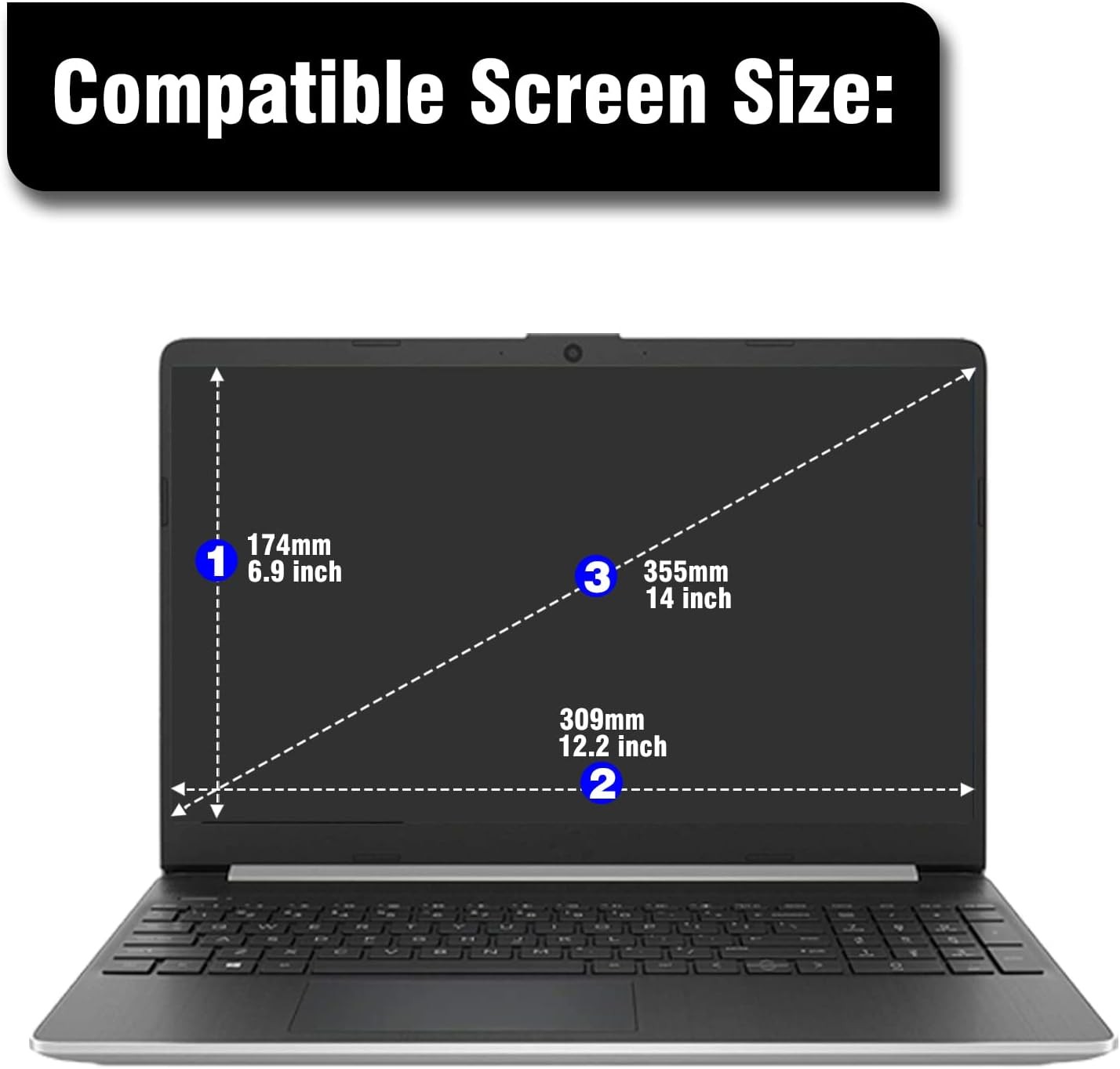 14 Inch Laptop Screen Protector, Tempered Glass Protector for 14″ Laptop 16:9
