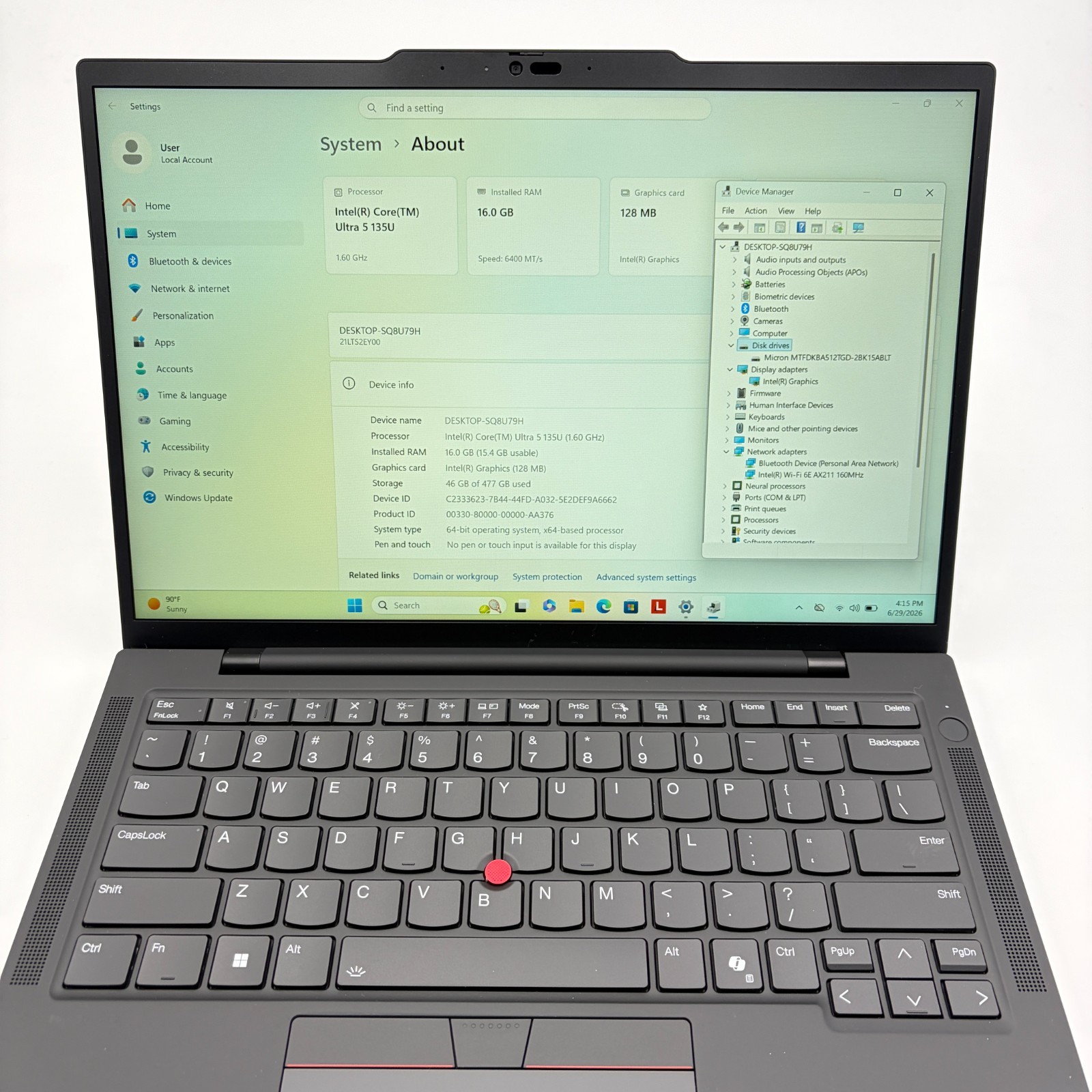 Lenovo ThinkPad T14s Gen 5 14″ Laptop- Ultra 5 135U 16GB RAM 512GB SSD WRTY 2029