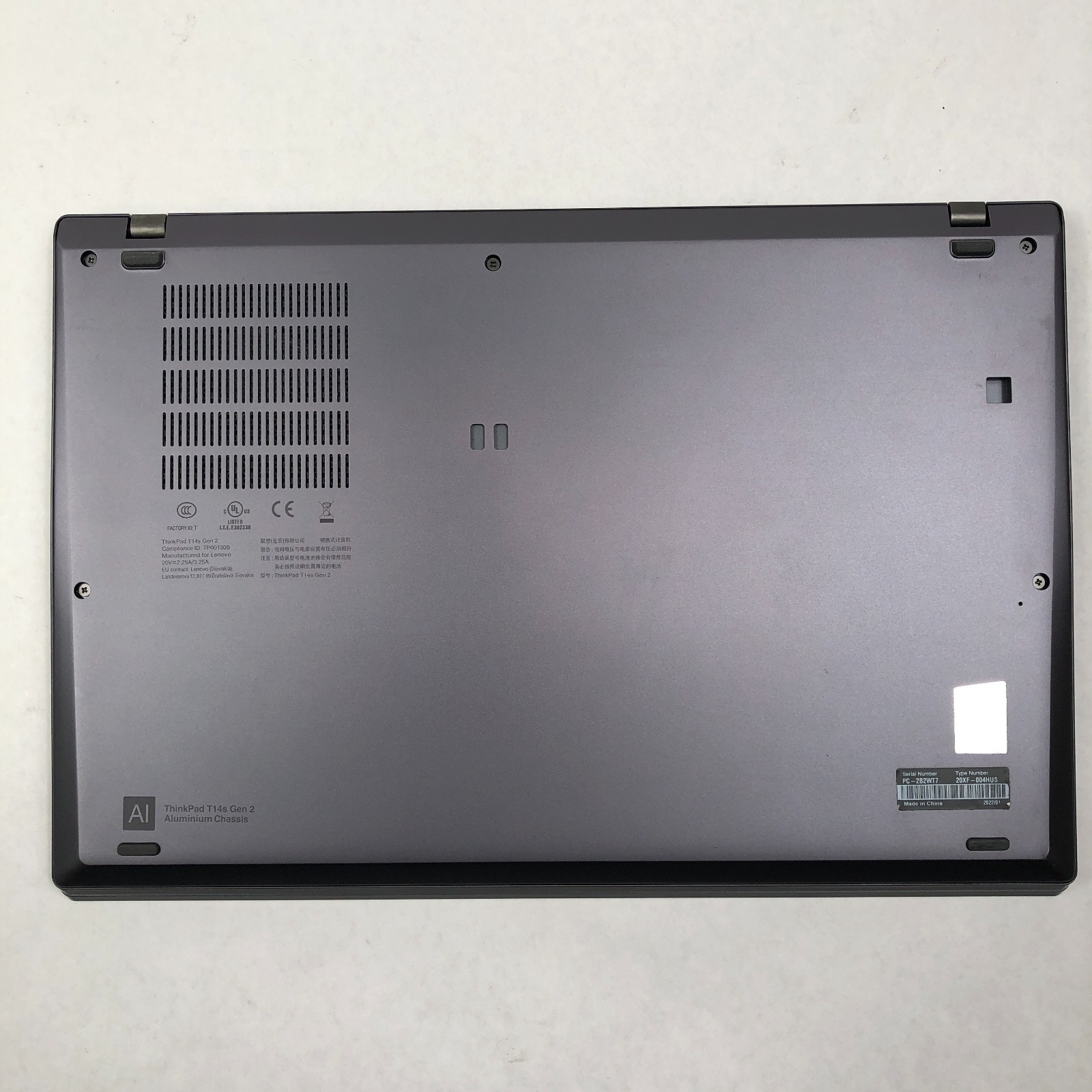 Lenovo ThinkPad T14s Gen 2 AMD Ryzen 5 PRO 5650U 8GB RAM 256GB SSD NO OS