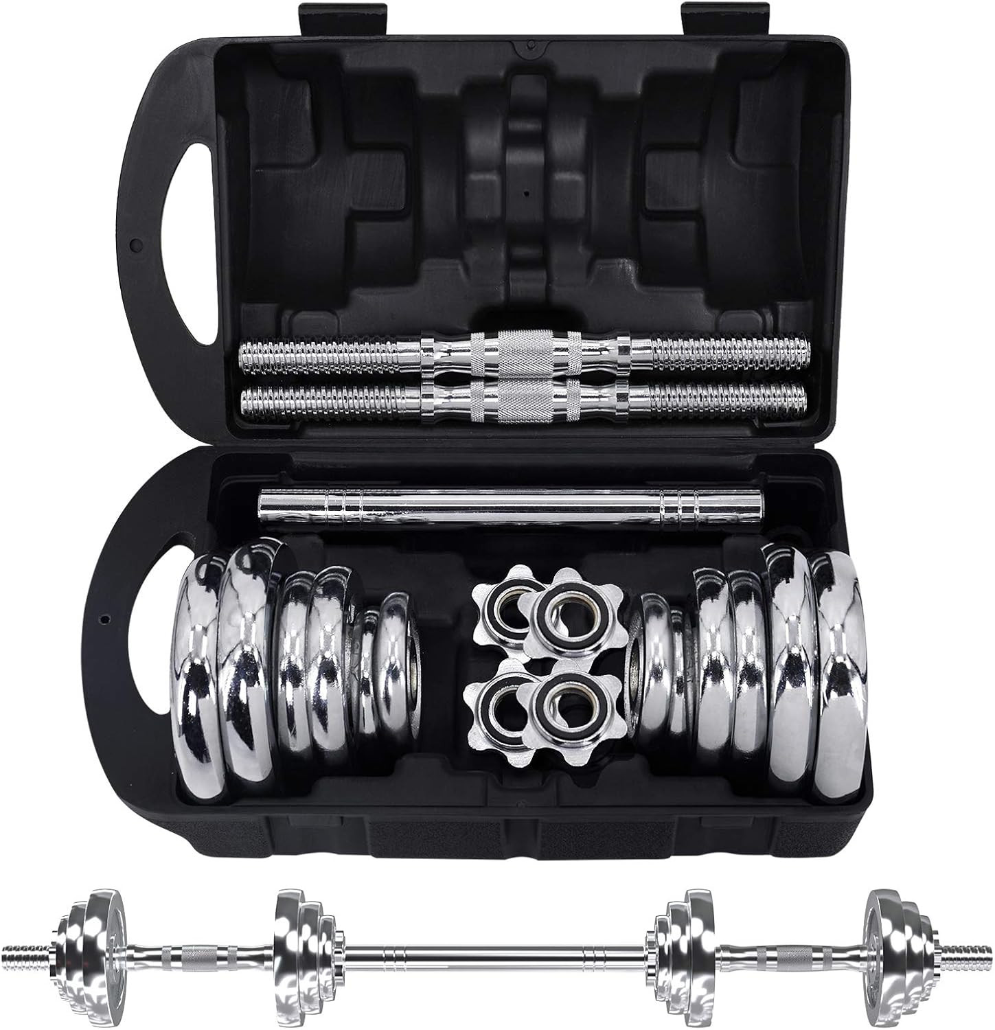Fitness Dumbbells Set, Adjustable Weight Sets up to 11/22/44/66/100 Lbs, with Me
