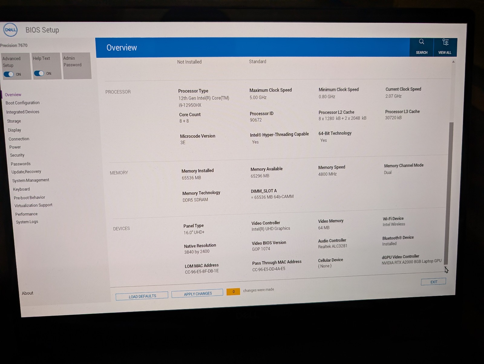 Dell Precision 7670 i9-12950HX RTX A2000 64GB RAM 1TB SSD 4K Touchscreen