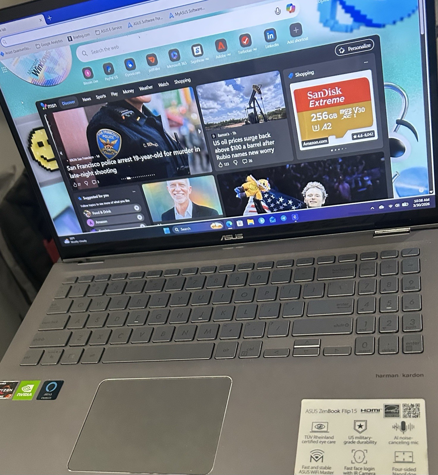 ASUS ZenBook Flip 15 2-in-1 Touchscreen AMD Ryzen 7 NVIDIA GTX Win 11 15″