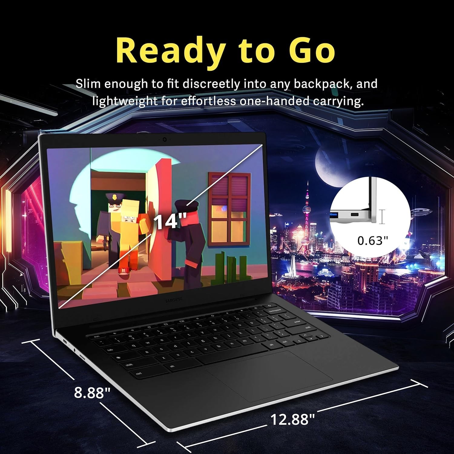 Samsung Galaxy Chromebook Go 14″ | Celeron N4500 | 4GB | 128GB SSD | ChromeOS