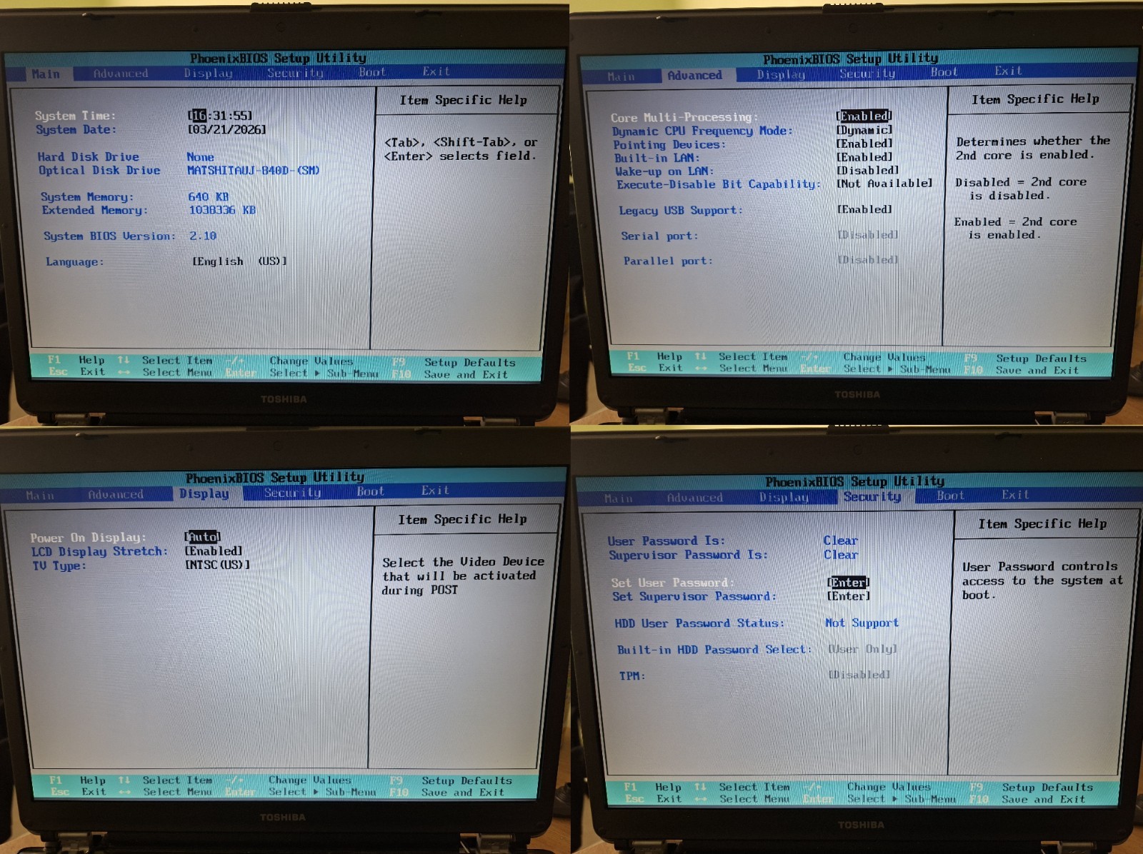 Toshiba Equium A100 Laptop Notebook 15.4″ 1GB 80GB HDD Windows XP *Two Laptops*