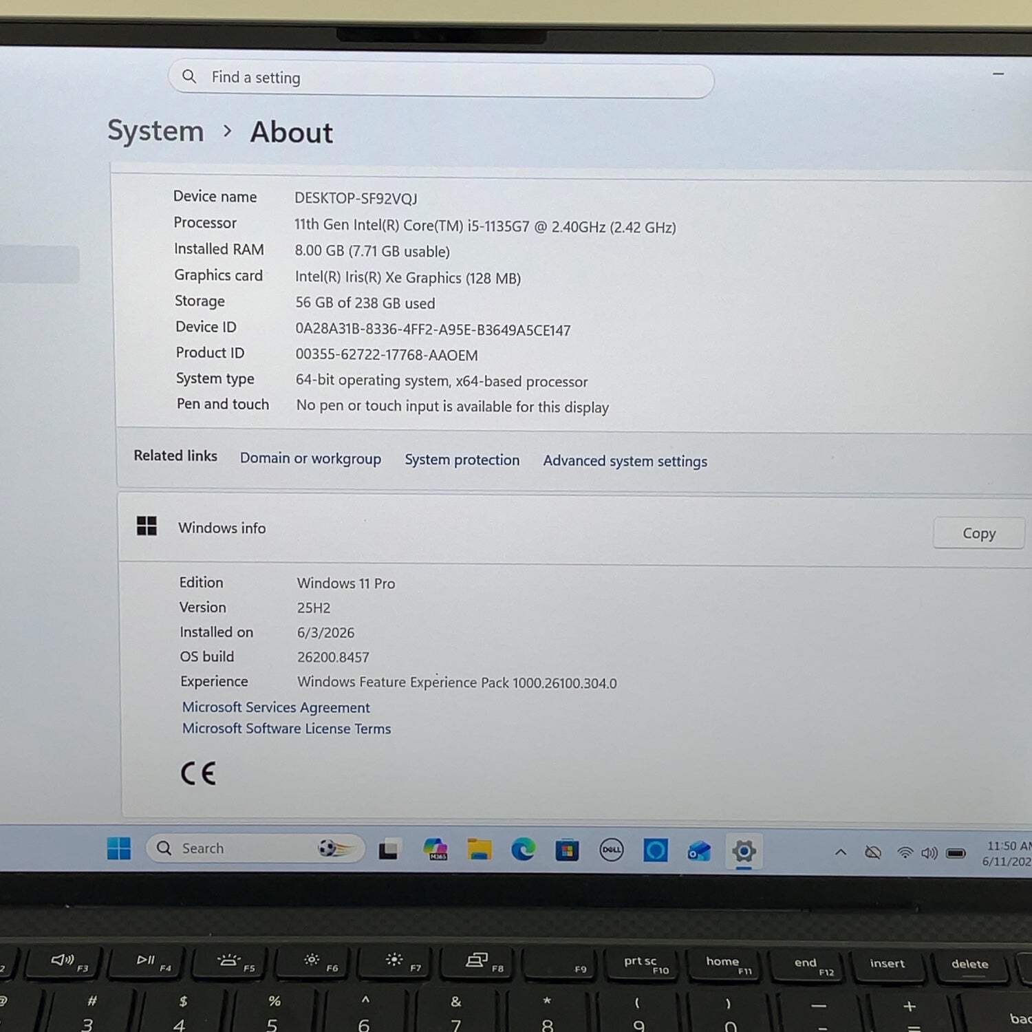 Dell XPS 9310 13.4″ i5-1135G7 2.4GHz 8GB RAM 256GB SSD