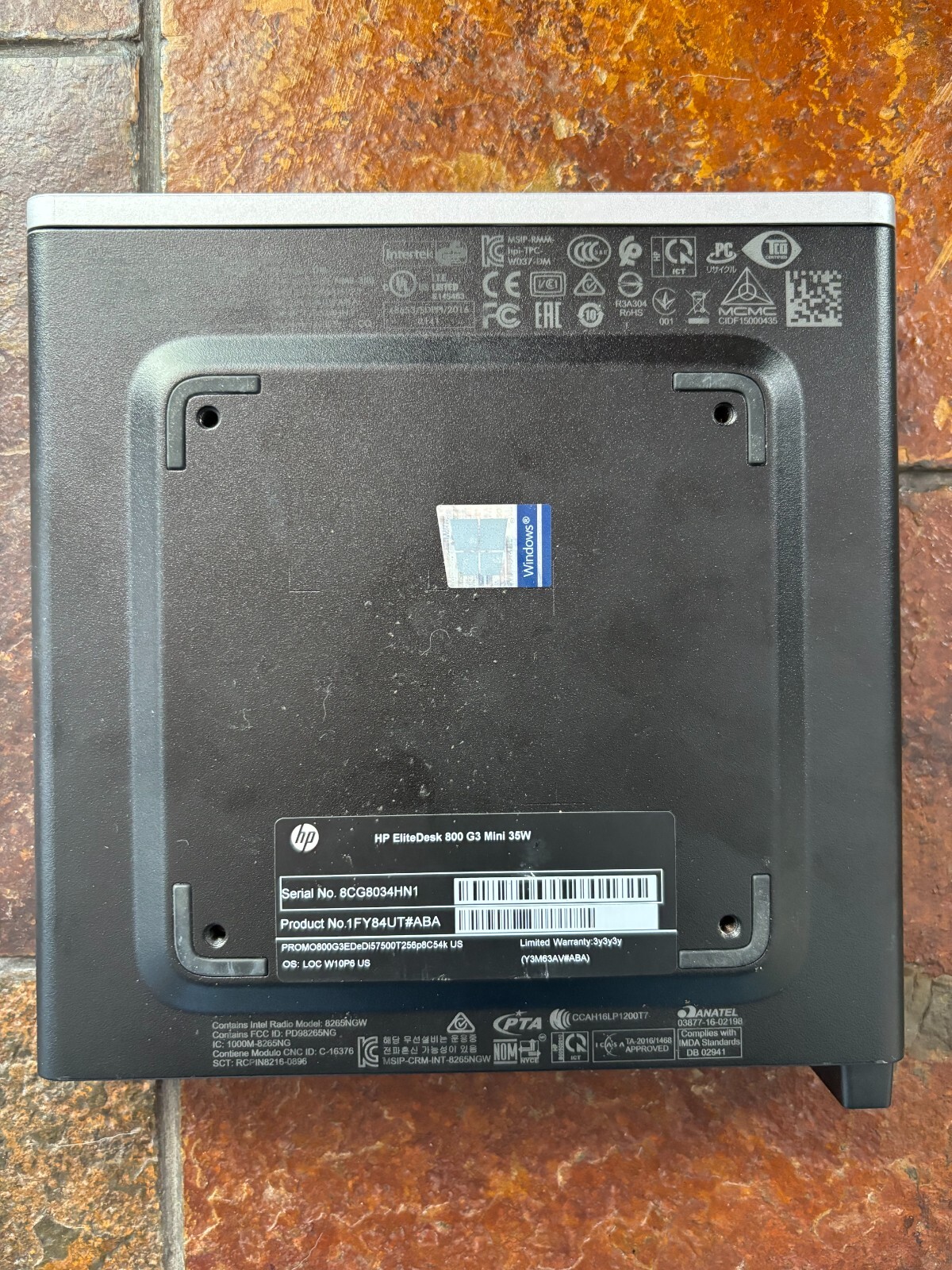 HP EliteDesk 800 G3 Mini, 8GB RAM, 256GB SSD M2, i5-7500T processor