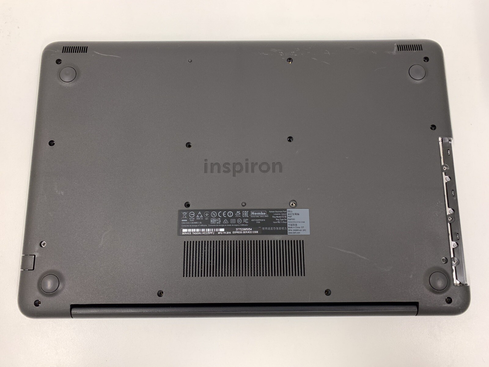 Dell Inspiron 5565 AMD A9-9400 Radeon R5 2.4GHz | NO RAM/HDD | For Parts | #T239