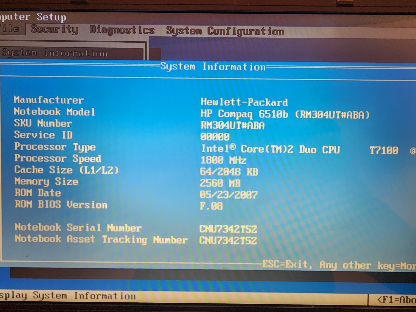 14.1” HP Compaq 6510b Laptop Core 2 Duo T7100 1.80GHz 2.5GB RAM 128gb Ssd