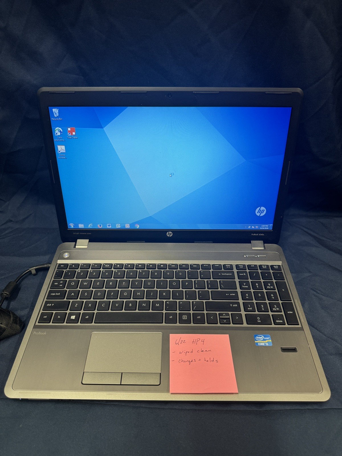 HP ProBook 4540s 15.6″ Intel Core i5, 2.6GHz, 8GB RAM, Windows 7 Pro For Parts