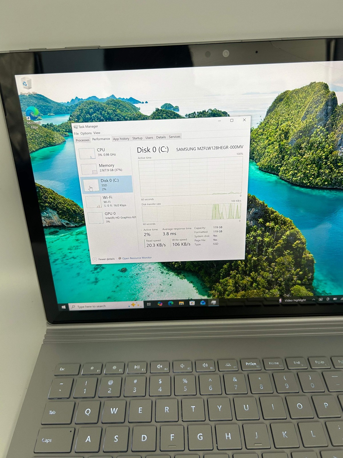 Microsoft Surface Book 2 13-inch Core i5 8GB 128GB Silver Used