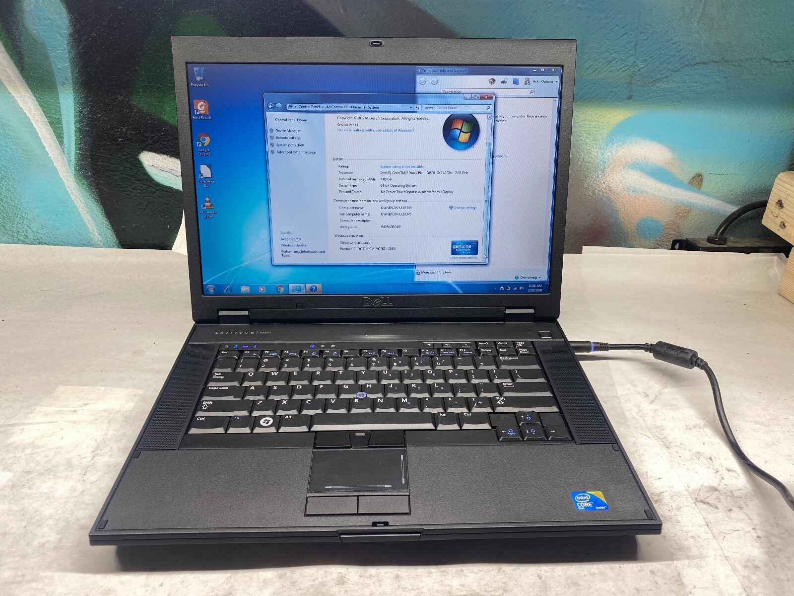 Dell E5400 14″ Laptop Core 2 Duo – 2GB – 80GB – Windows 7 – TESTED COMPLETE