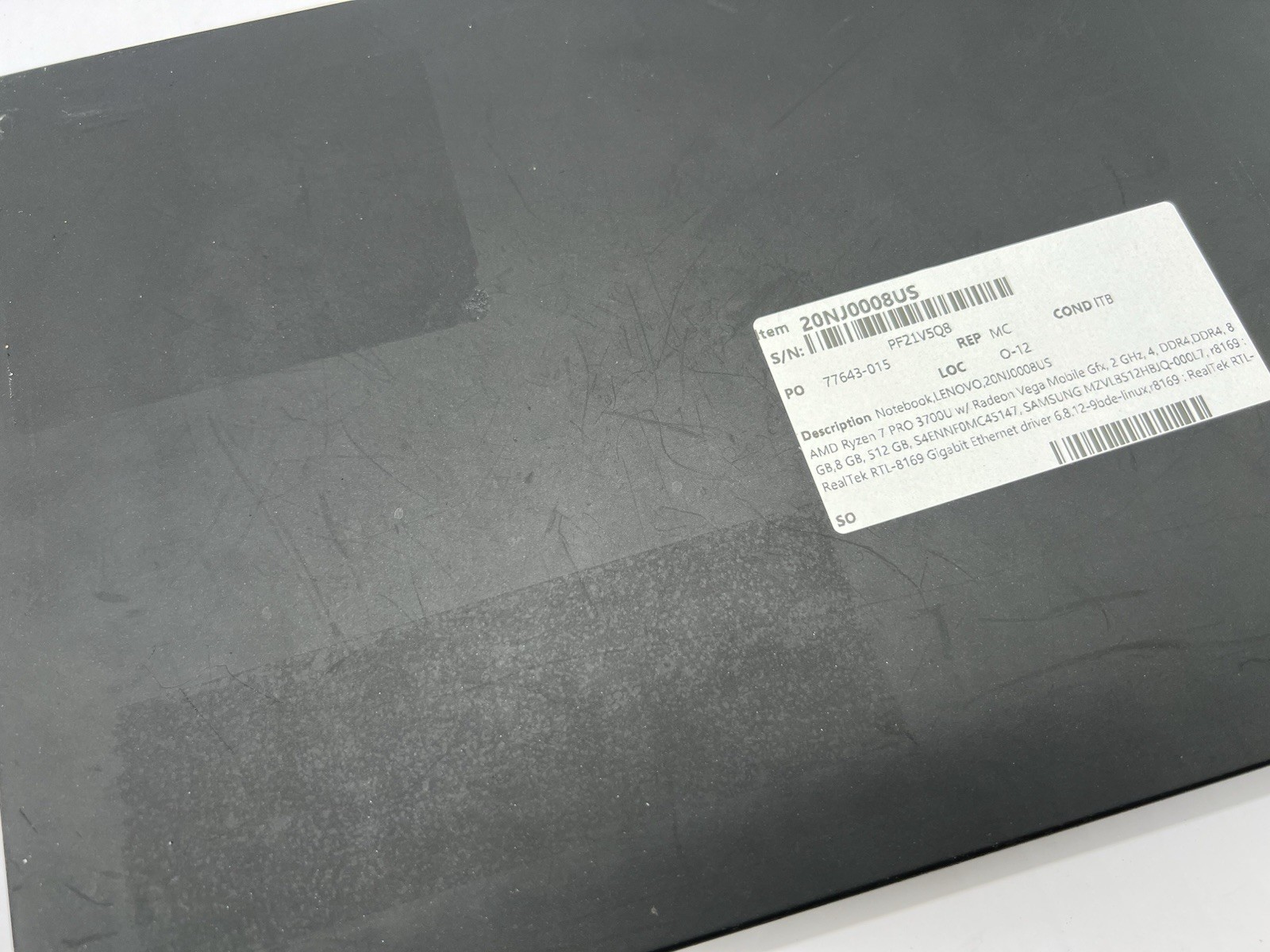 Lenovo ThinkPad T495, Ryzen 7 PRO 3700U, 2.3GHz, 16GB, 512GB NVMe-No OS/AC