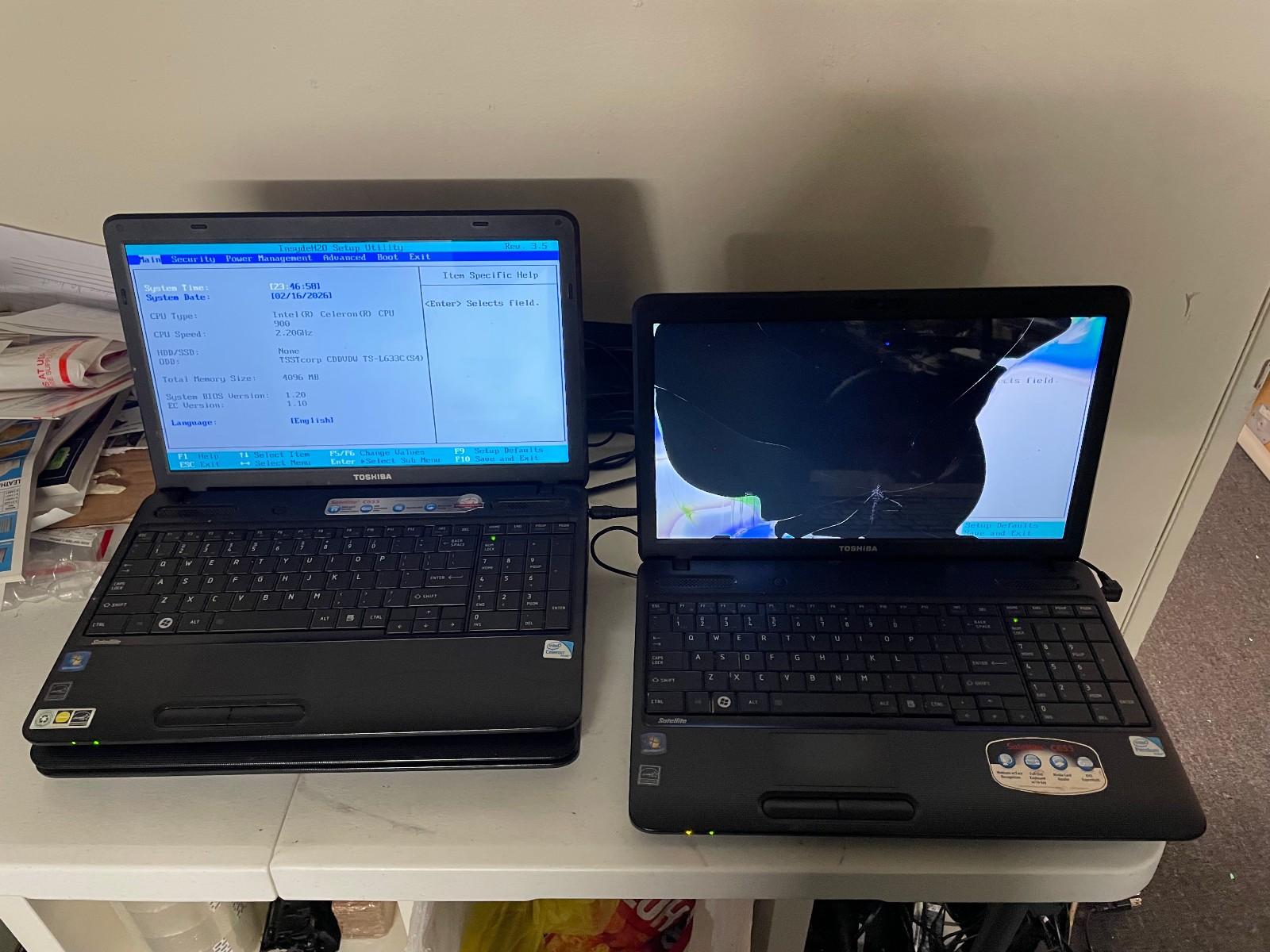 Lot of 5 Toshiba Satellite C655 Fix/repair Lot Wholesale