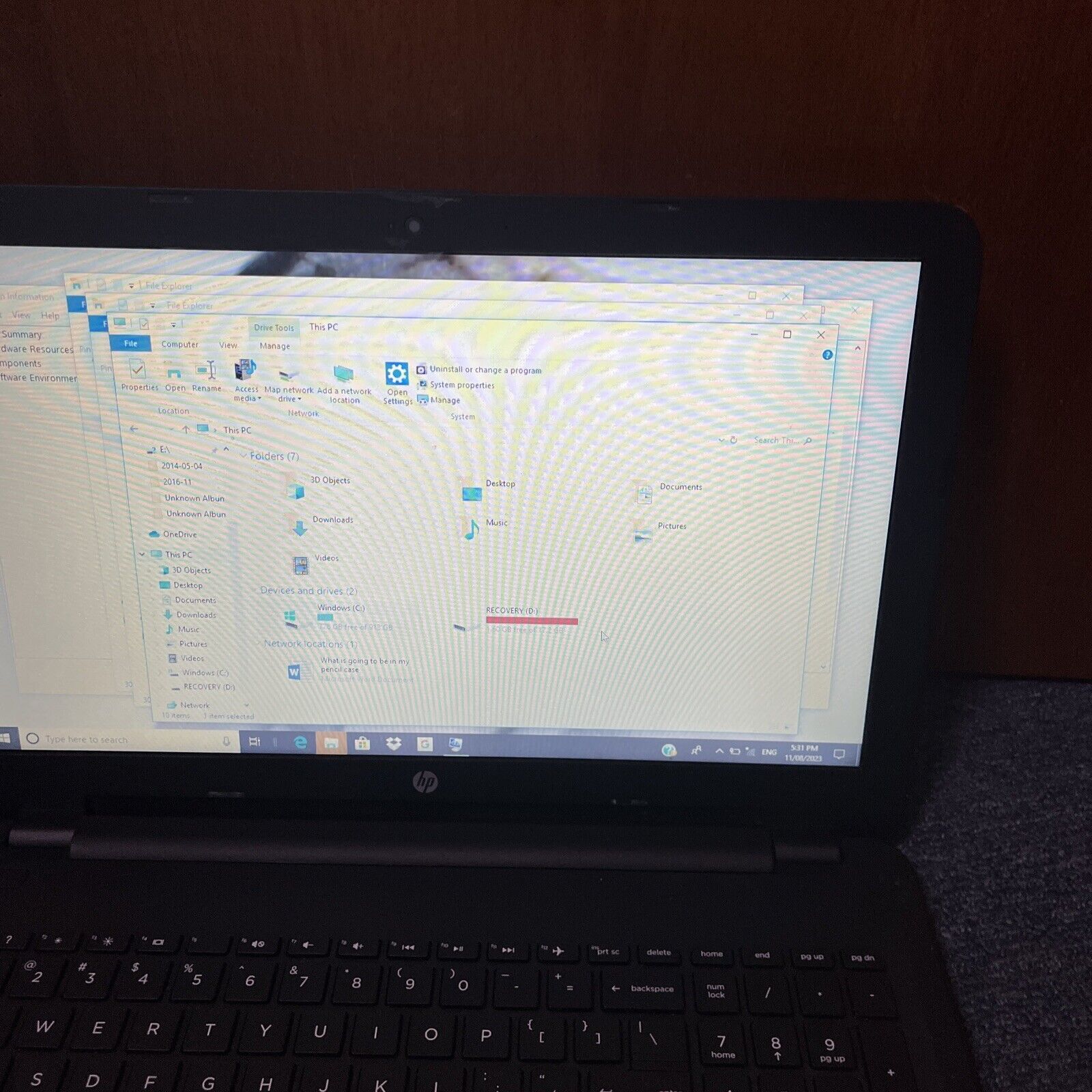 HP TPN-C125 i5-6200U 2.3Ghz 15.6″ 8gb RAM 1tb *Flat Battery & Key Missing*