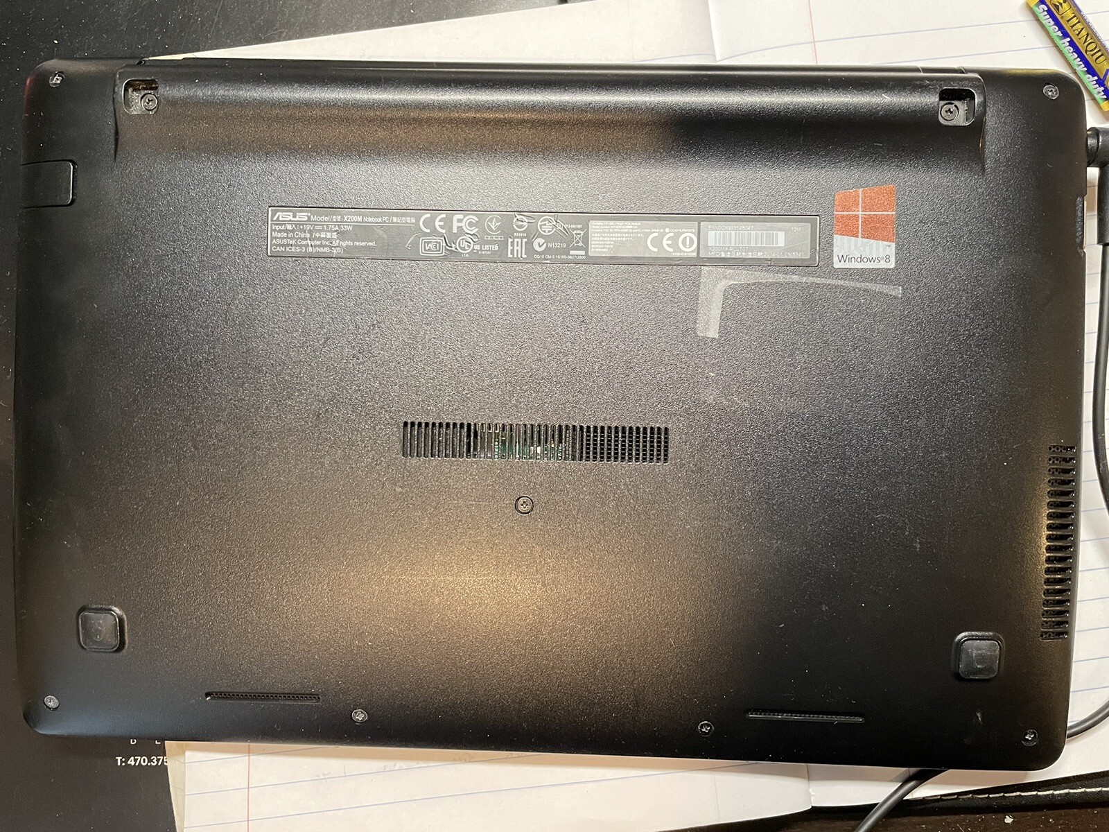 ASUS X200M Touch Screen 4GB RAM Windows 8 Celeron 1.86GHz With Power Adapter
