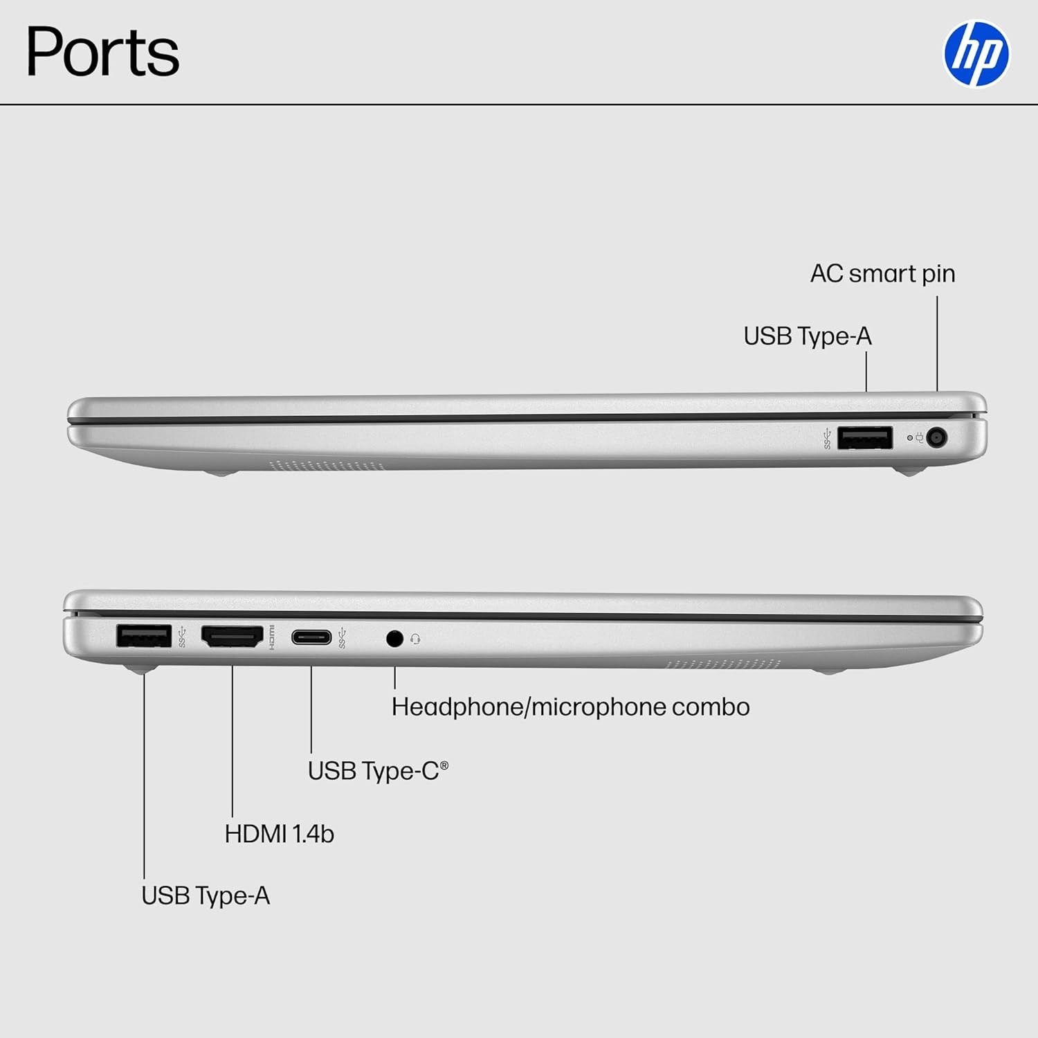 HP 14 inch Laptop, HD Display, Core i3-N305, 8 GB RAM, 256 GB SSD, 14-ep0299nr