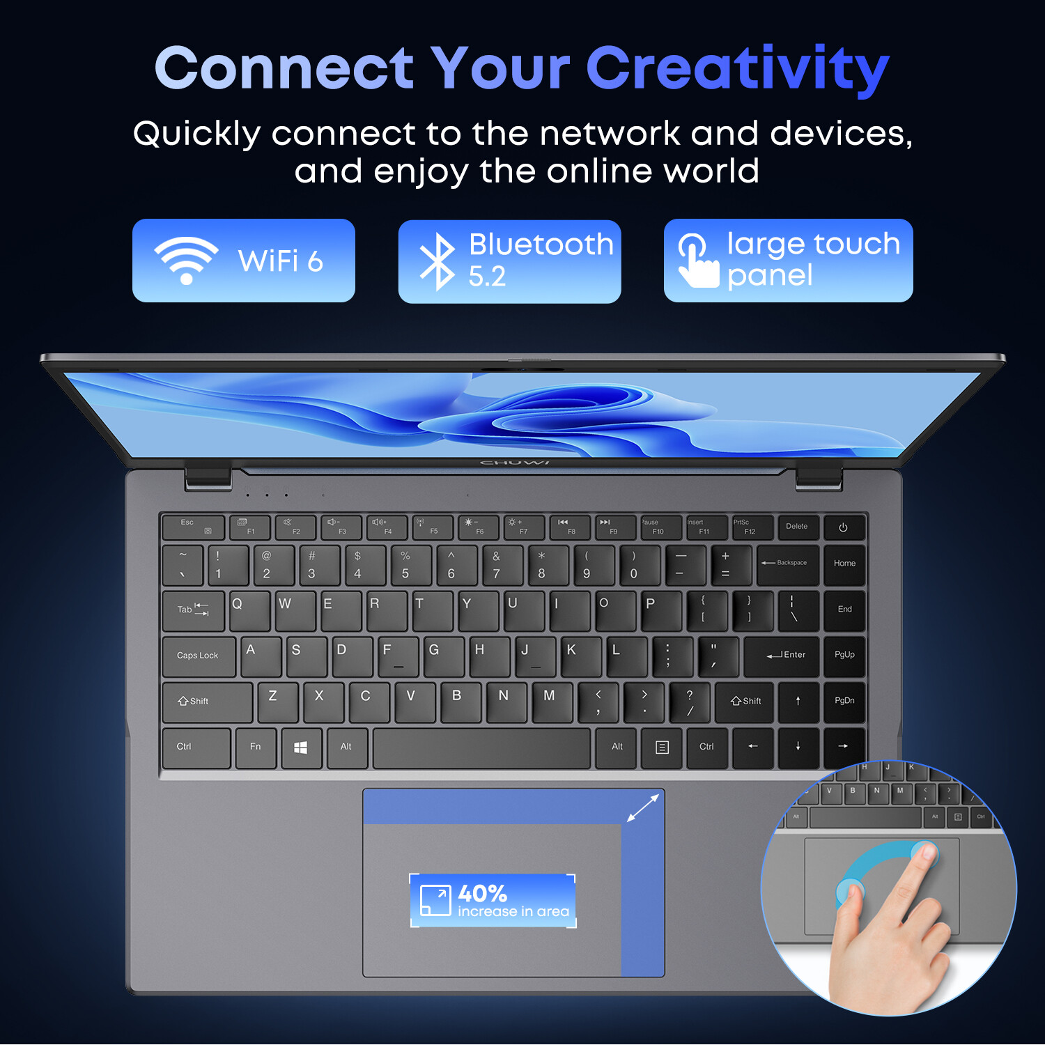 CHUWI GemiBook XPro 14.1in Laptop Intel Alder Lake N100 3.4Ghz Windwos 11H 8+256