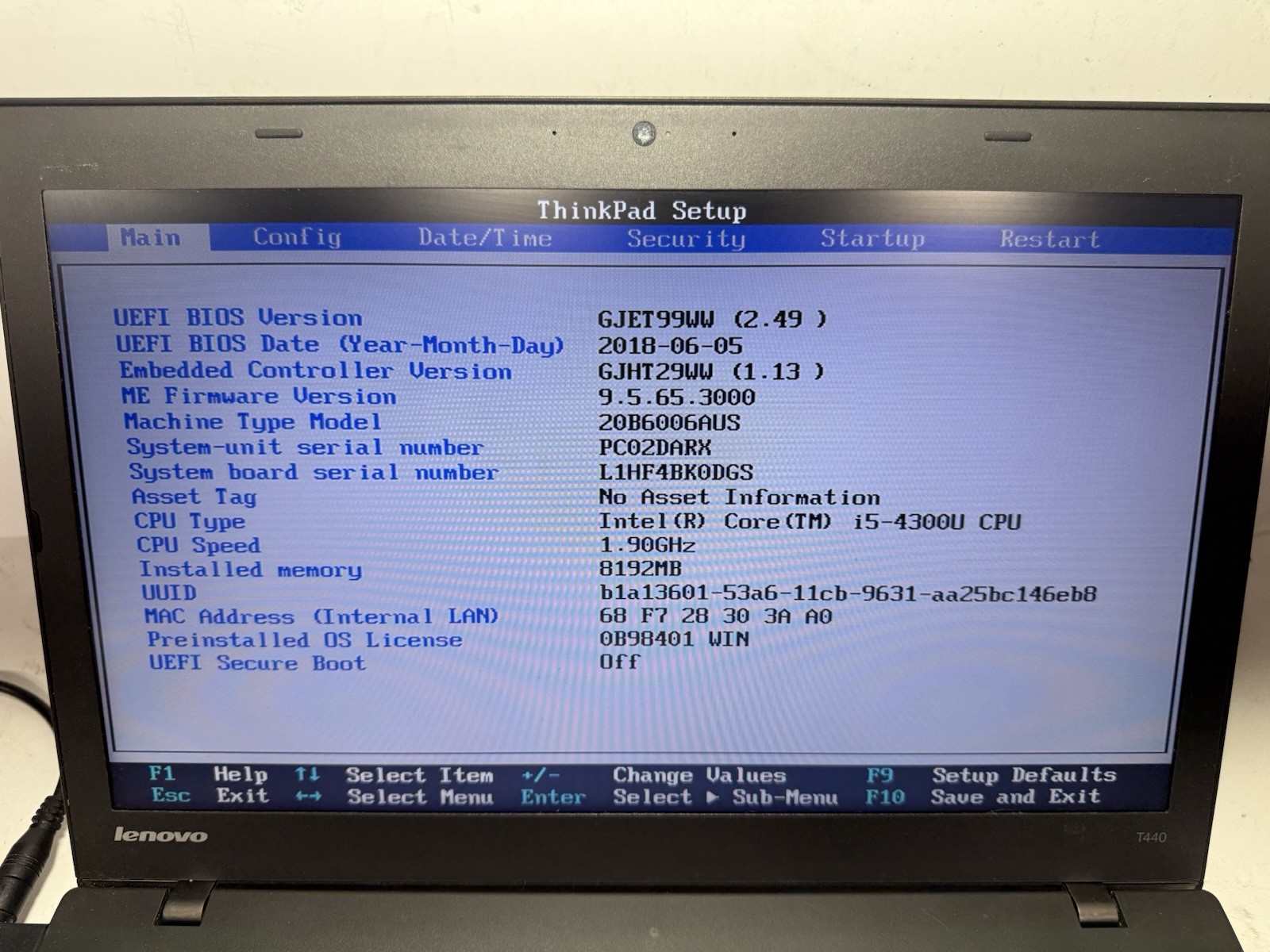 Lenovo ThinkPad T440 14″ Laptop Intel i5-4300U 8GB RAM 1TB HDD (NO OS)