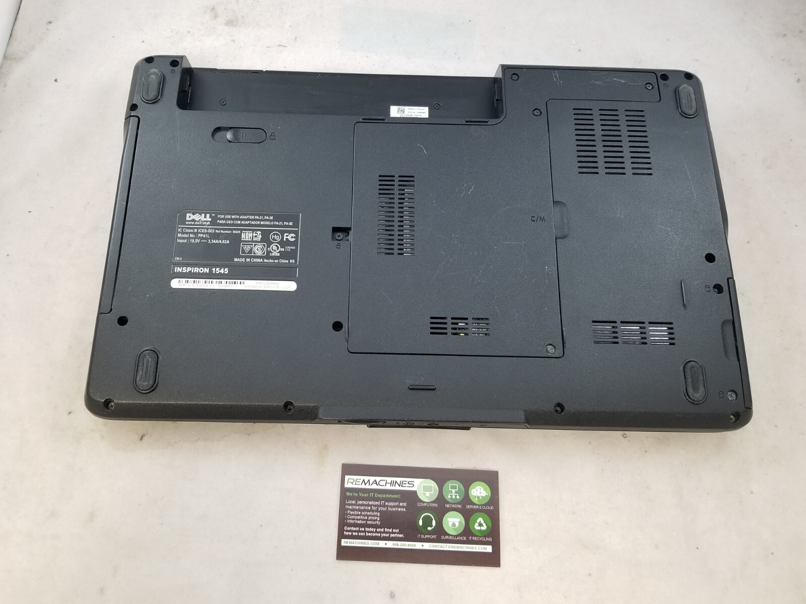 Dell Inspiron 1545 15.6″ Laptop Pentium Dual Core 2GHz 3GB 250GB HDD No OS