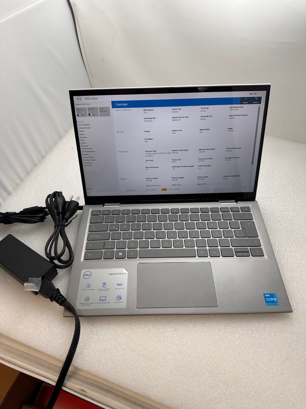 Dell Inspiron 14 5410 2in1 Core i3 8GB ram 256gb NVME Touchscreen- READ