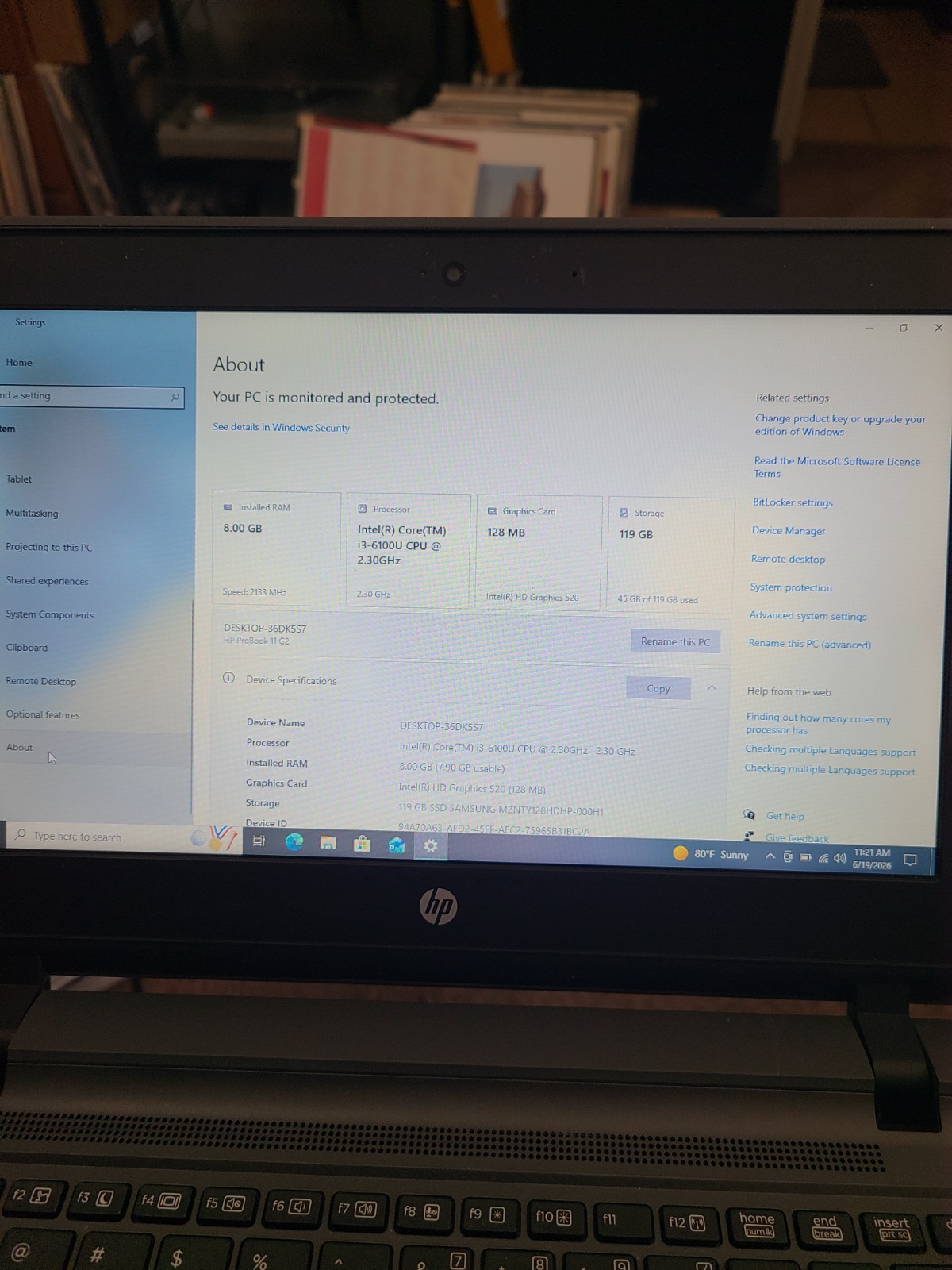HP PROBOOK 11 G2, WIN 10 PRO/OFFICE LAPTOP, new motherboard