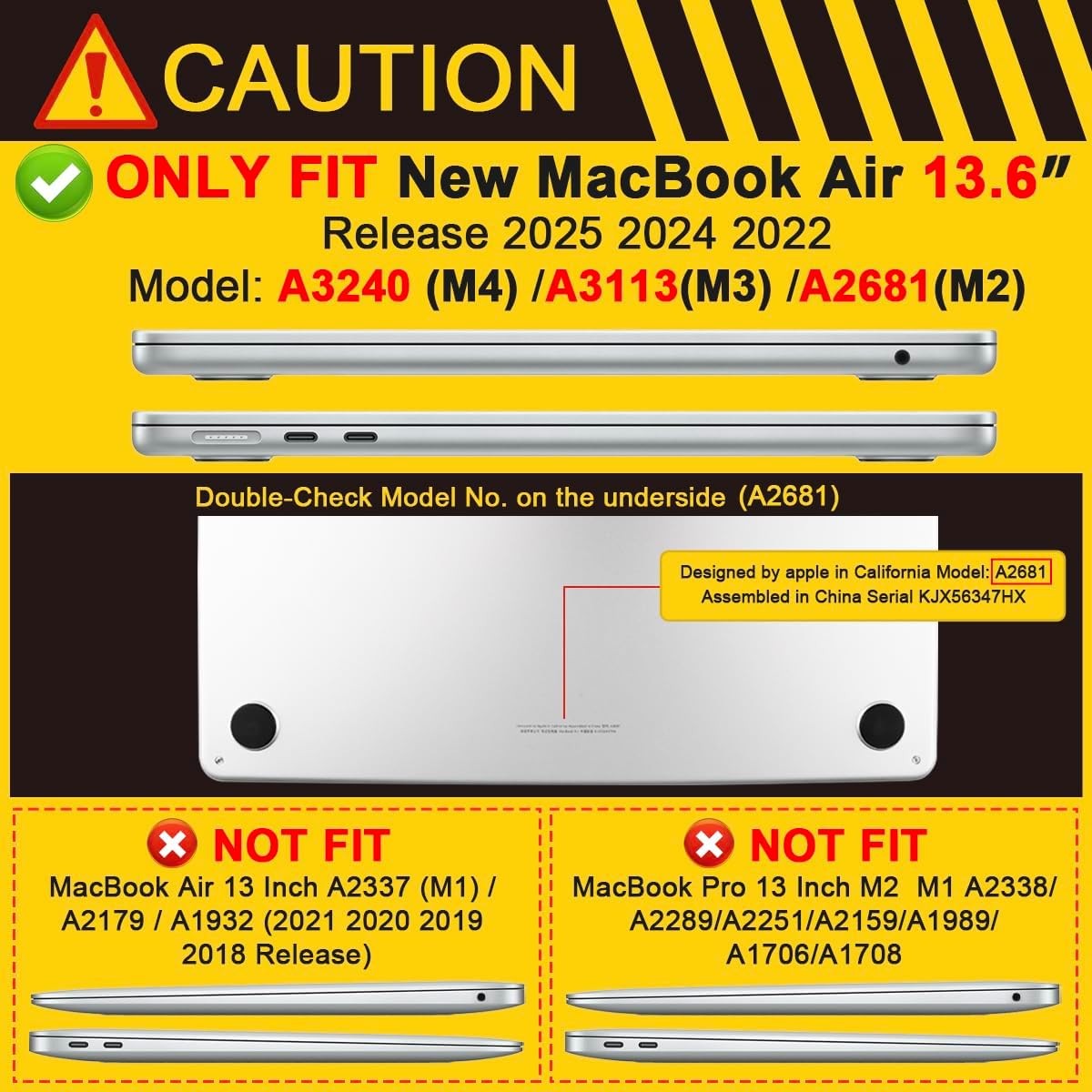 Screen Protector for MacBook Air 13.6 inch Anti Glare Ultra Slim Glossy Hard She