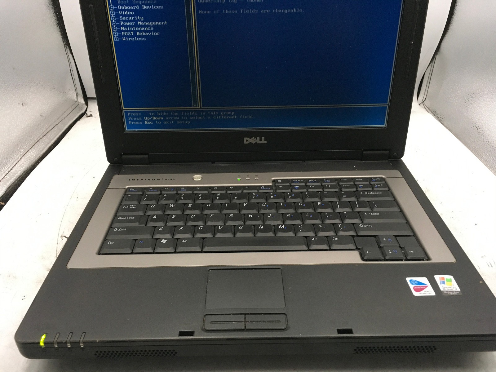 DELL INSPIRON 8130 – BOOTS TO BIOS – INTEL CENTRINO – 4MB RAM – READ DESCRIP -BB