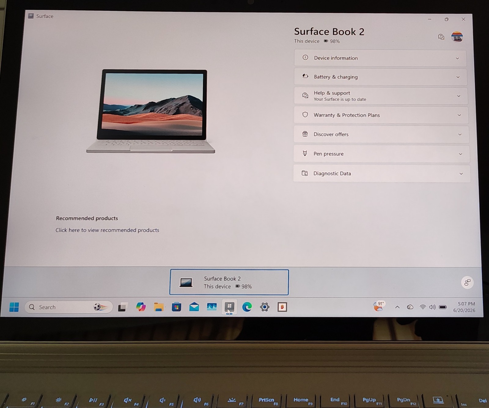 Microsoft 13.5″ Surface Book 2 i7-8650U 16GB 512GB SSD NVIDIA GeForce Win 11 Pro