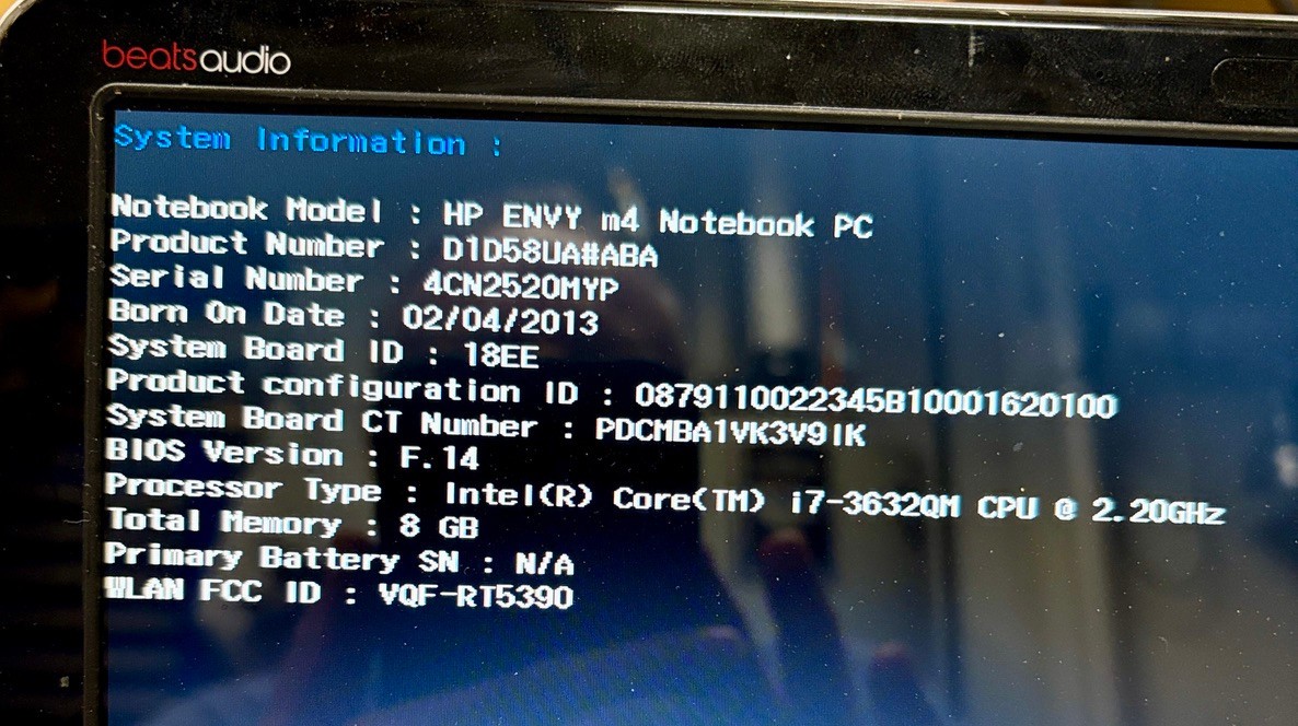 VTG 2012 HP Laptop Model M4-1115DX Core I7 Windows 8 Hard Drive 902GB Works