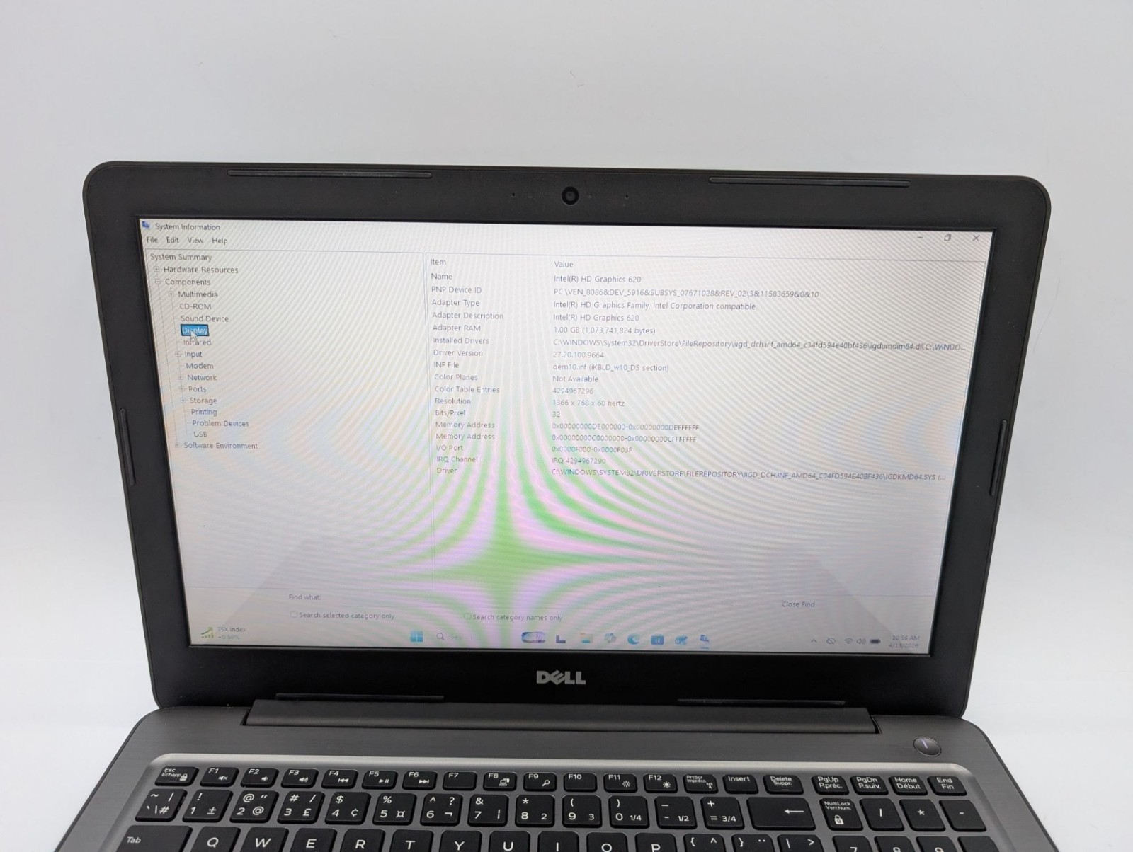 Dell Inspiron 5567 15.6″ Laptop i5-7200U 8GB RAM 120GB HDD Win11 Home Parts