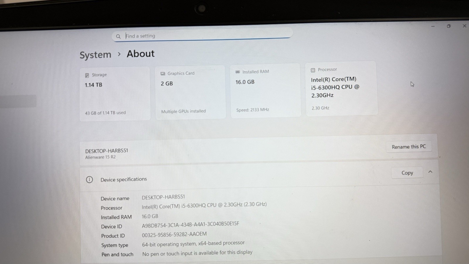 ✅RENEW✅Alienware 15 R2 Gaming Laptop✅i5-6300HQ✅GTX 965M✅16GB✅256Gb SSD✅1TB HDD✅