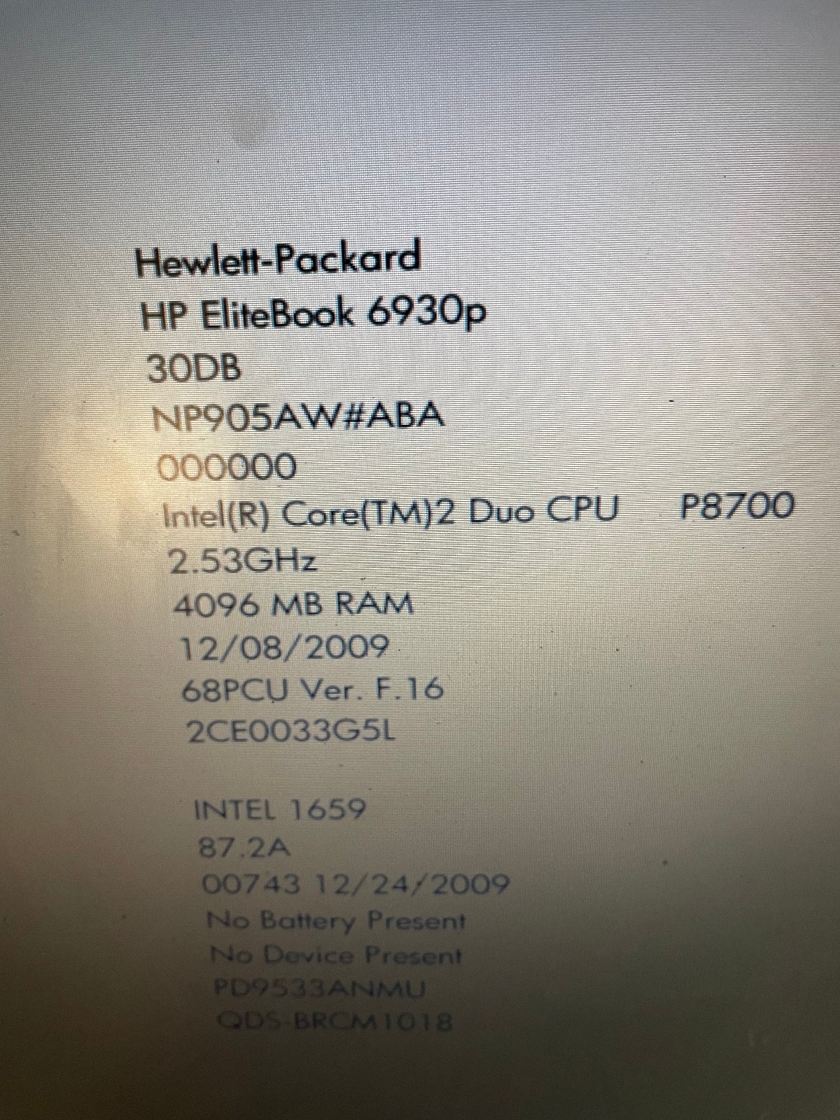 Lot of 6 HP (2) probook 6450B, (1) 6430b[HP-C], (2) Elitebook 6930p, (1) 8440p
