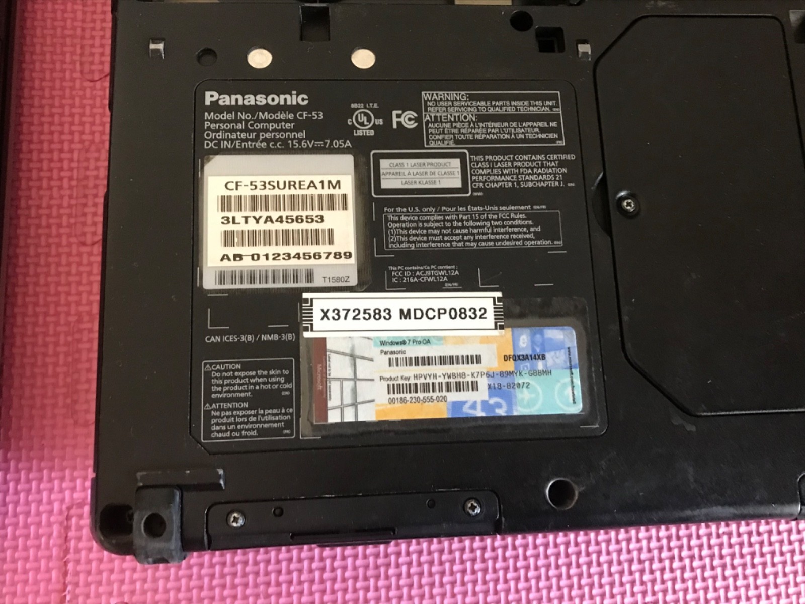 4 Panasonic Toughbook CF-53 i5-3340M 2.7GHz 8Gb NO HD/ Caddy MK3 53SUREA1M #26