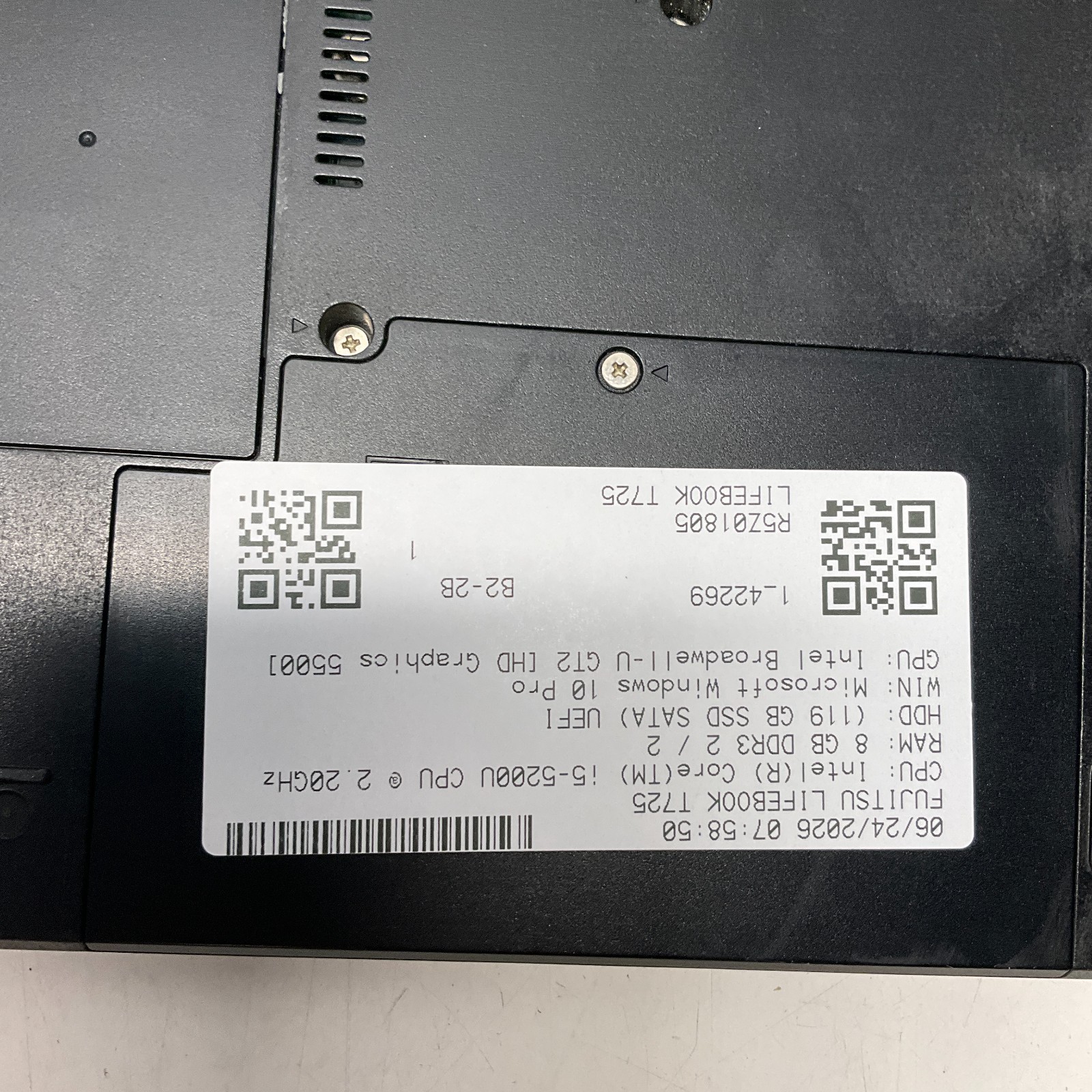 Fujitsu Lifebook T725 13.3” Laptop Intel Core i5-5200U @ 2.20 GHz 8GB 128GB SSD