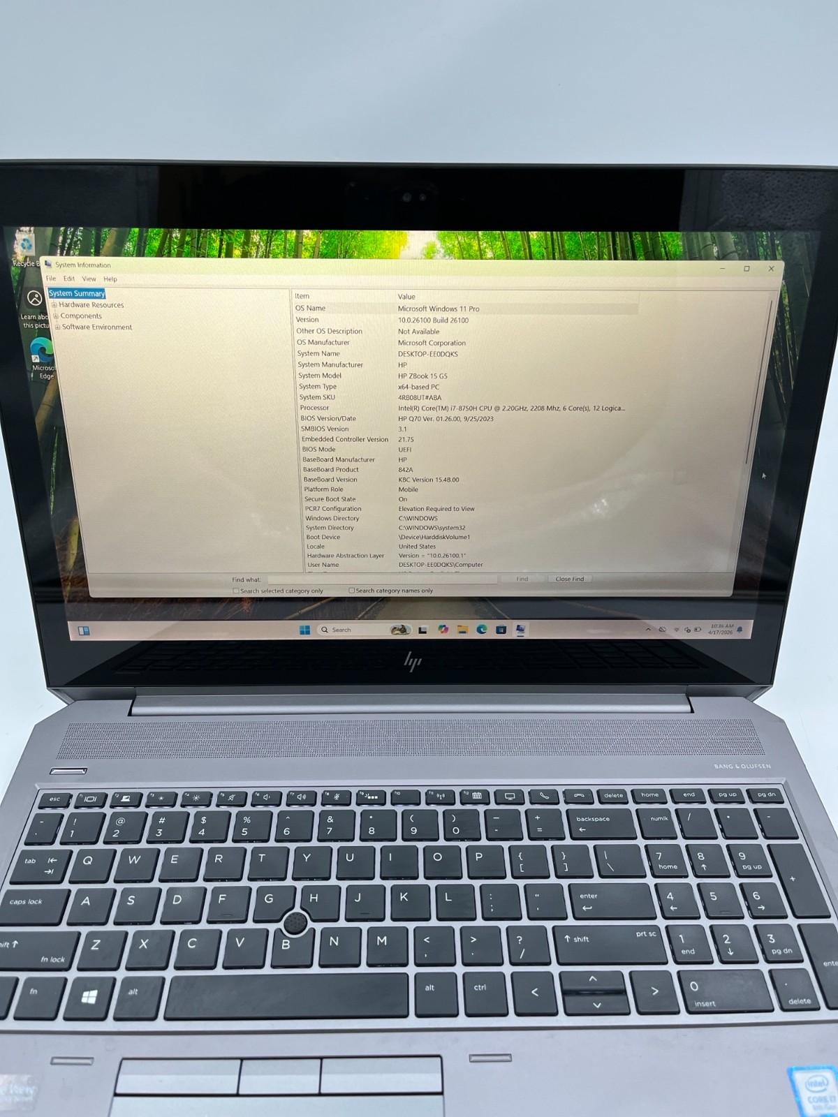 HP zBook 15 G5 i7-8750H 2.20GHz 16GB Ram 512GB SSD Win 11 Pro P1000