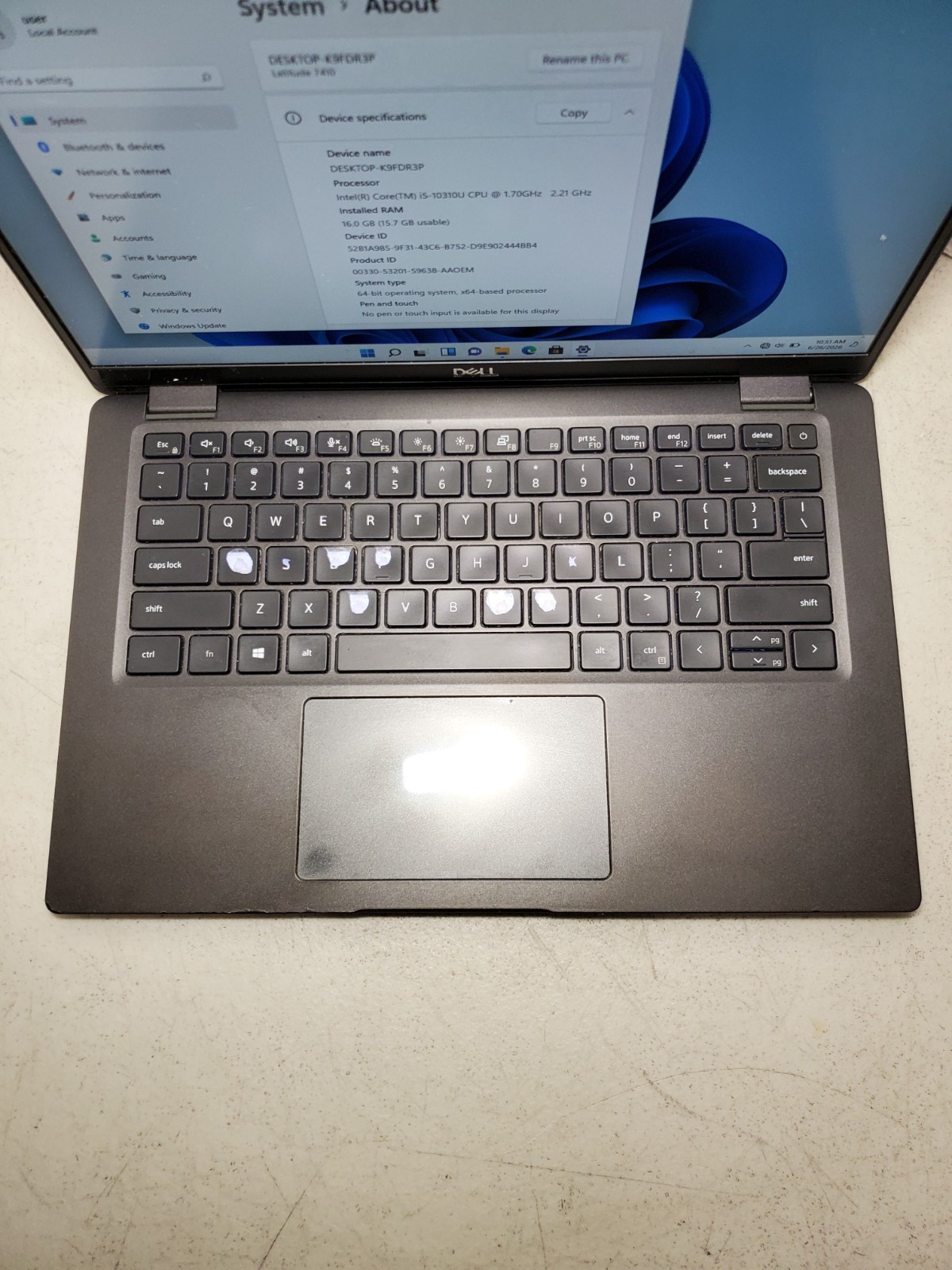 Dell Latitude 7410 14″ Laptop i5-10310U 1.7GHz 16GB RAM 256GB SSD Win11 #69