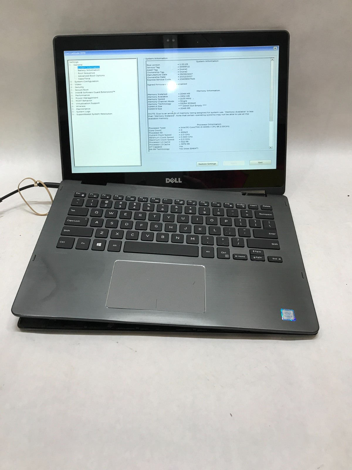 Dell Latitude 3379 13″ Intel Core i3 NO RAM NO HDD/OS For Parts READ DESC!! – DW