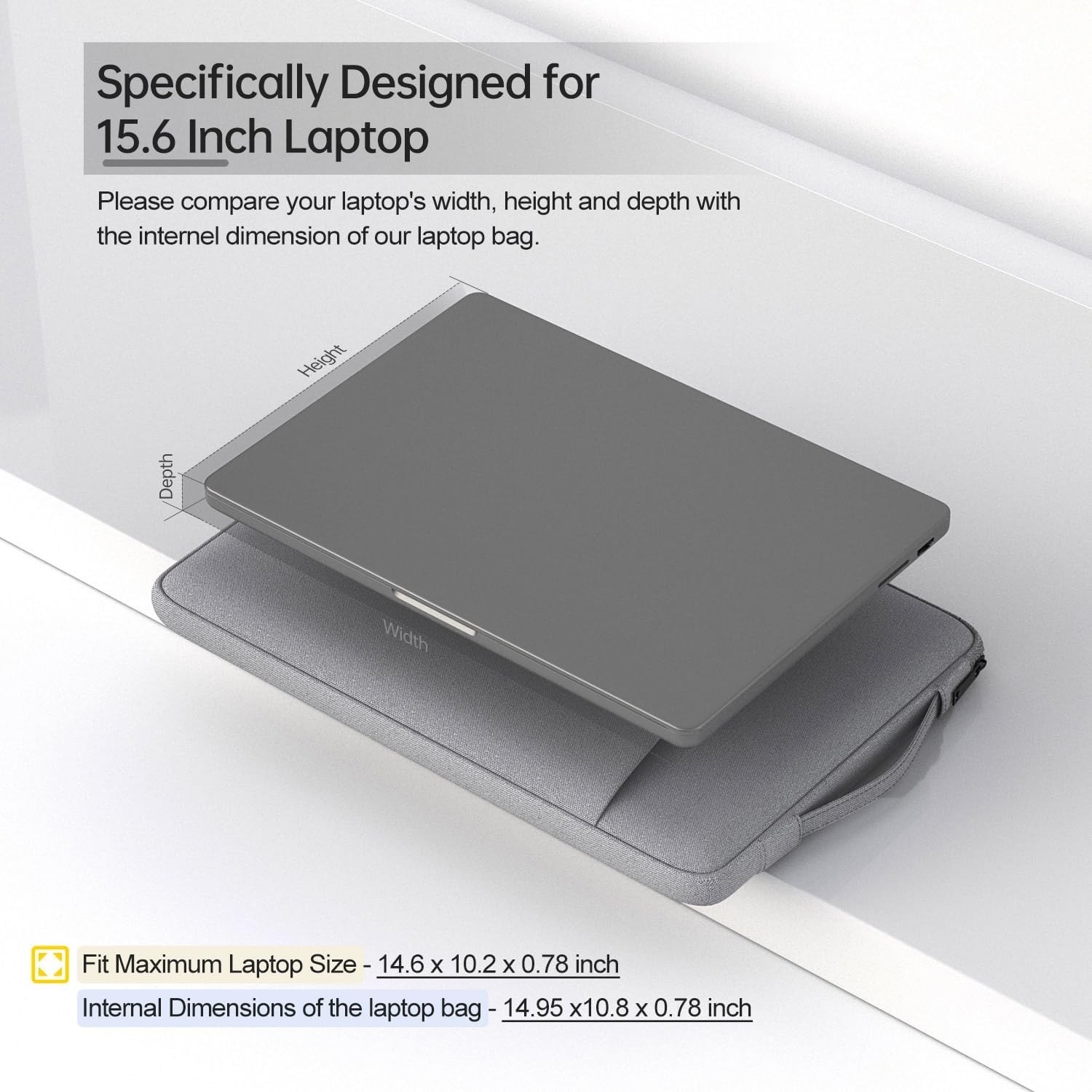15.6-16 Inch Laptop Sleeve Case for Dell 16 Plus/HP Omnibook 16/Pavilion Envy