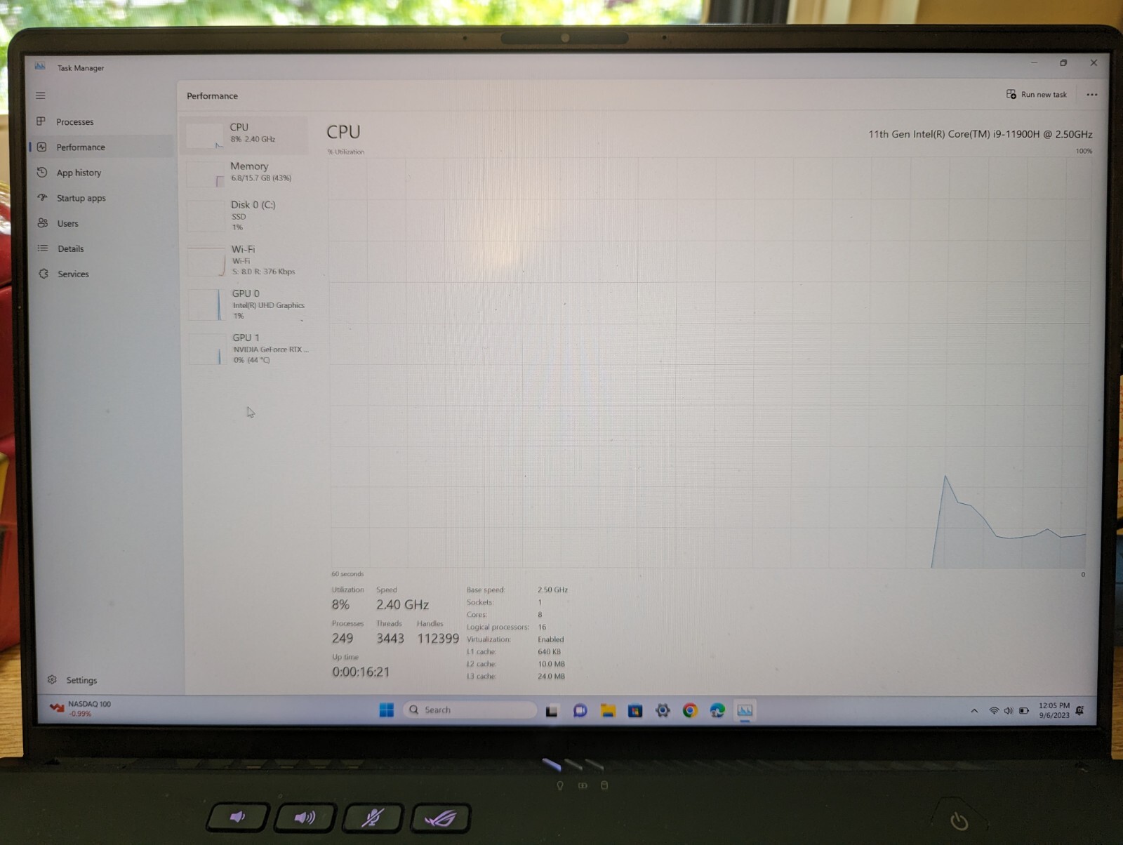 Asus ROG Zephyrus M16 165HZ 165Hz 16″ 2K 2.5GHz i9-11900H 16GB 1TB – RTX 3060