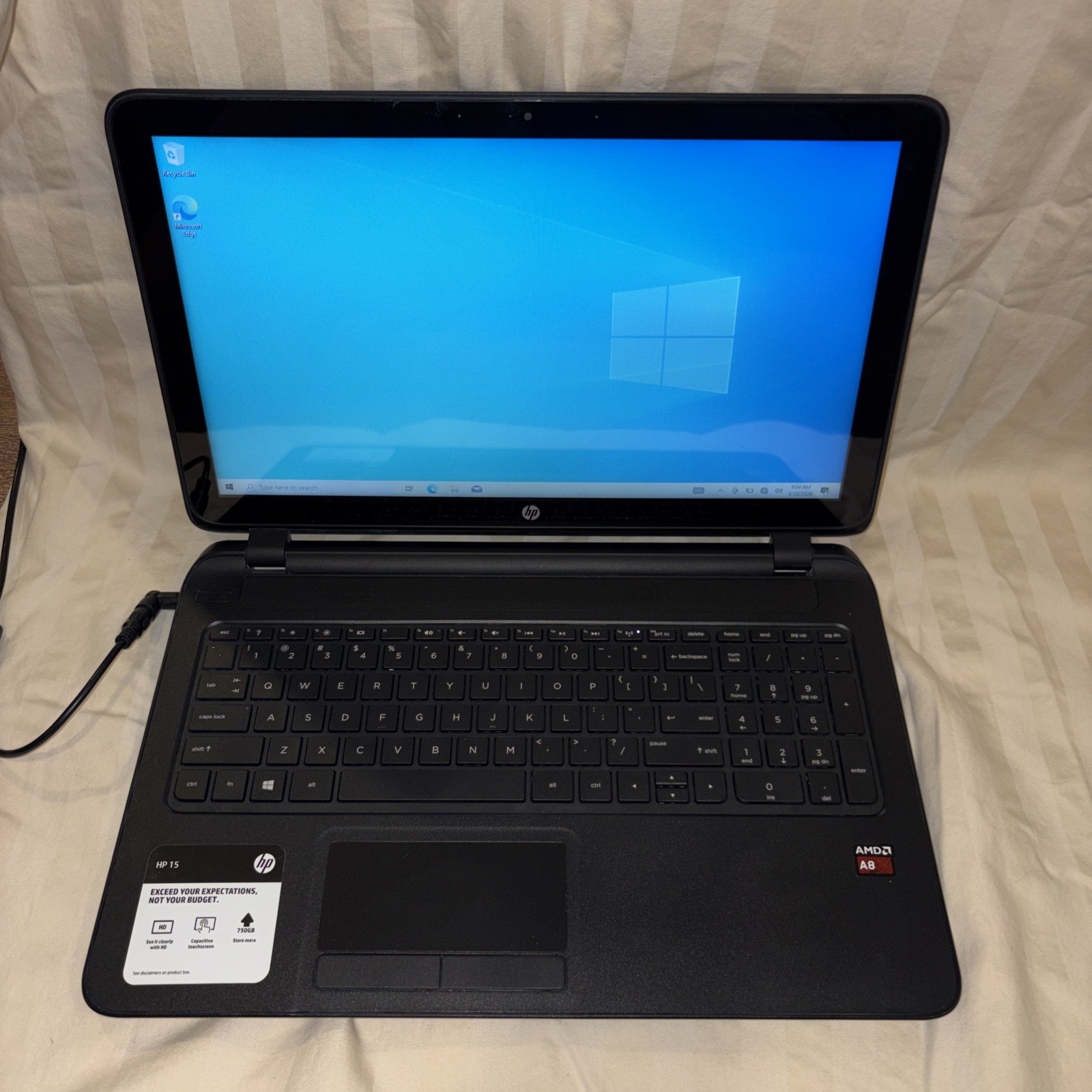 HP 15-f111dx 15.6″ Touchscreen Laptop AMD A8-6410 8GB 680GB Win-10 DVD-RW WebCam