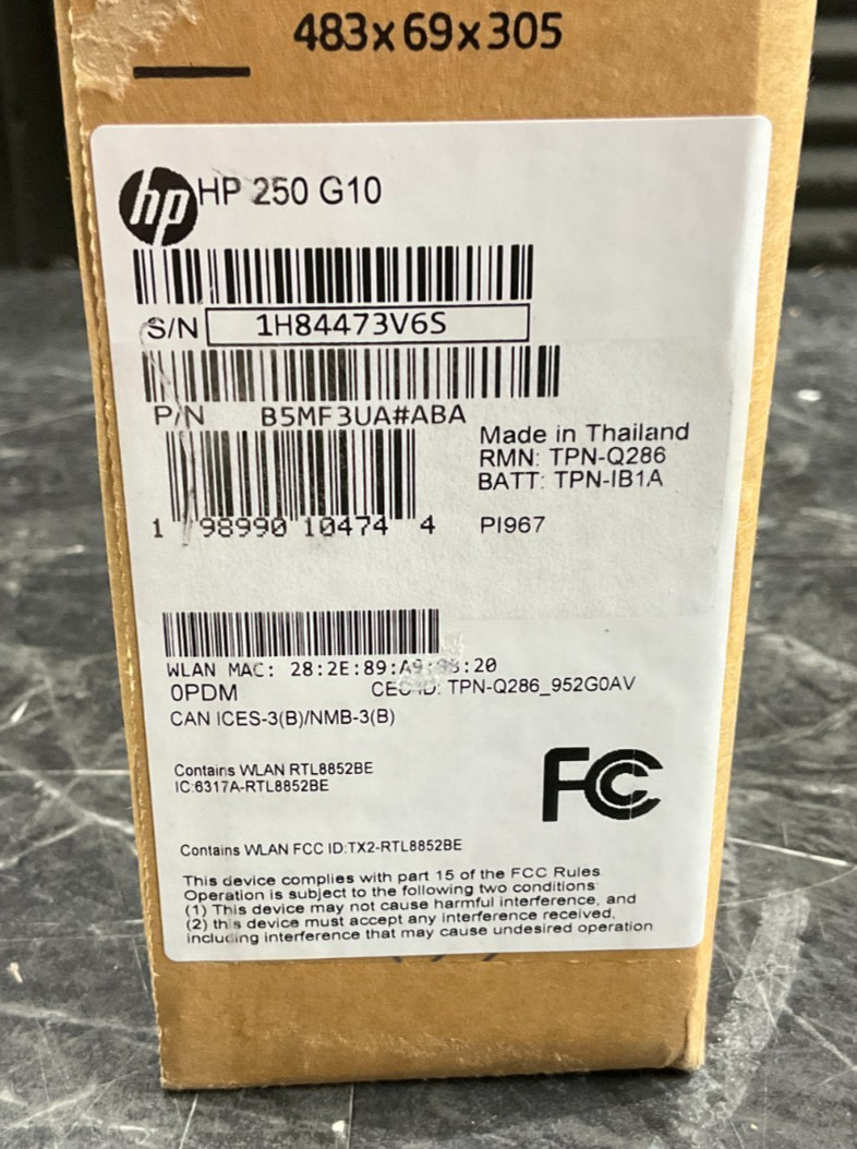 HP 250 G10 i5-1334U 16GB 256GB 15.6″ Windows 11 PRO B5MF3UA#ABA 🇺🇸✨ SEALED