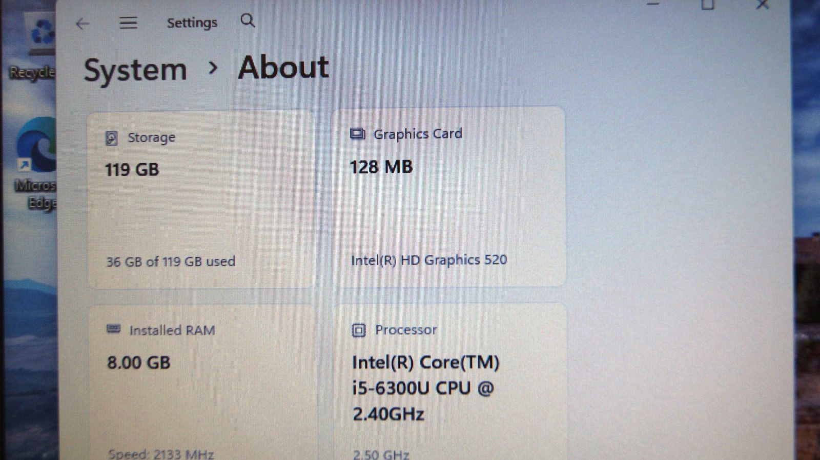 Dell Latitude E7470-i5-6300U@2.40GHz 8GB DDR4 Ram 128GB NFGG SSD W11P