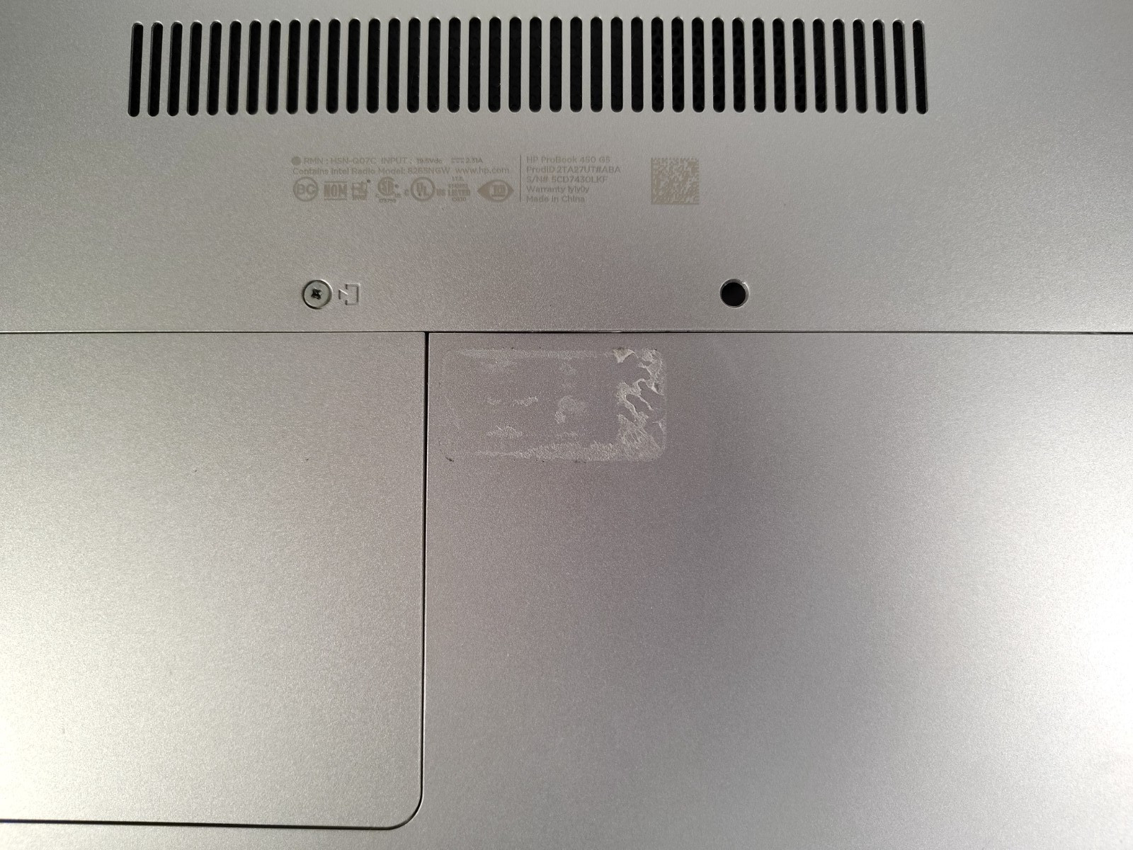 HP ProBook 450 G5 Laptop i5-8250U 1.60GHz No RAM, NO Drive, No Operating System