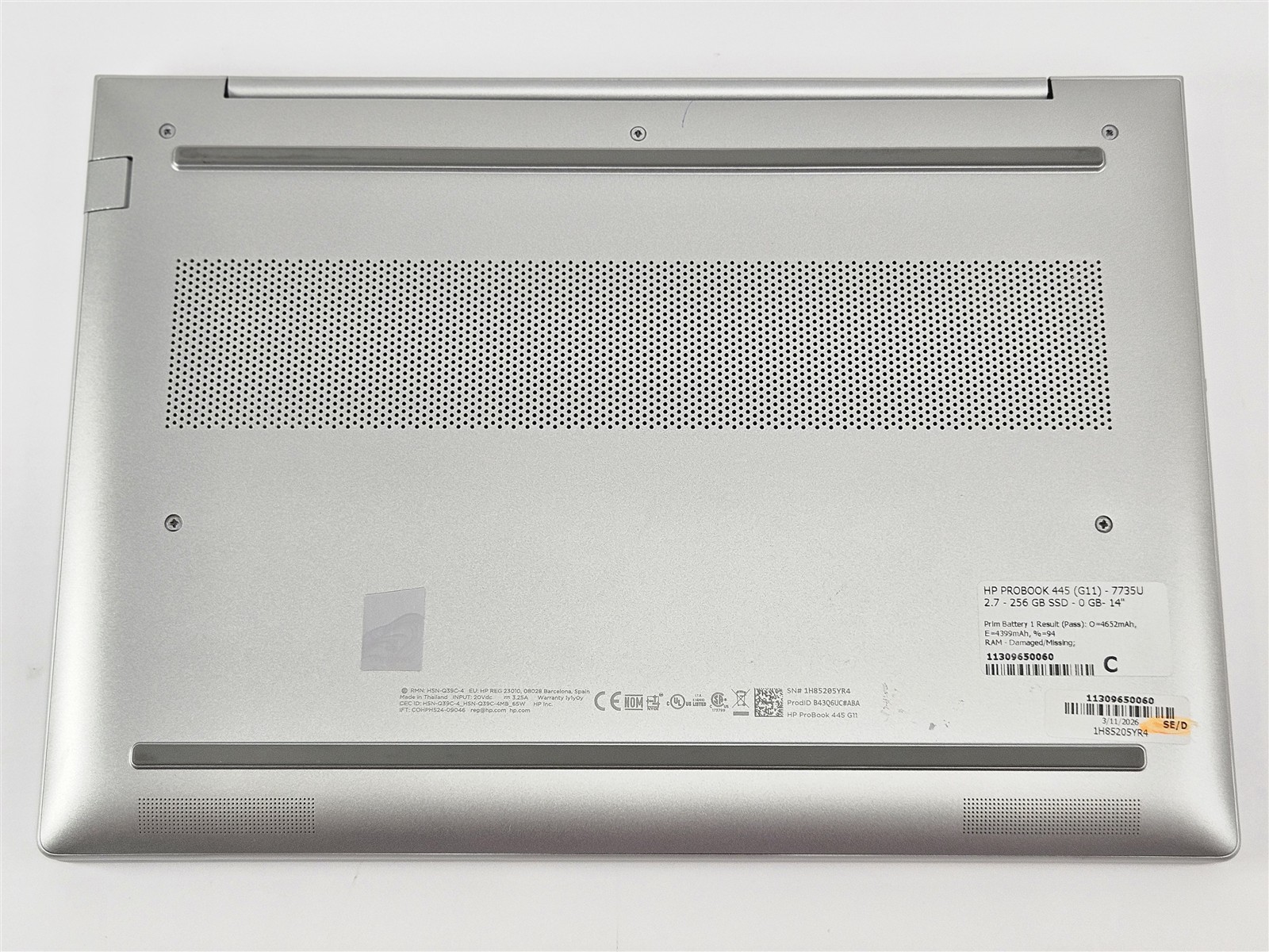 HP 14″ ProBook 445 G11 HSN-Q39C-4 Ryzen 7 7735U No RAM 256GB SSD AMD Laptop