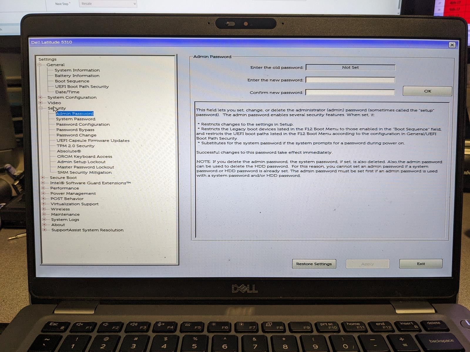 DELL LATITUDE 5310 i5-10210U @ 1.60GHz, 4GB RAM, NO HDD/OS