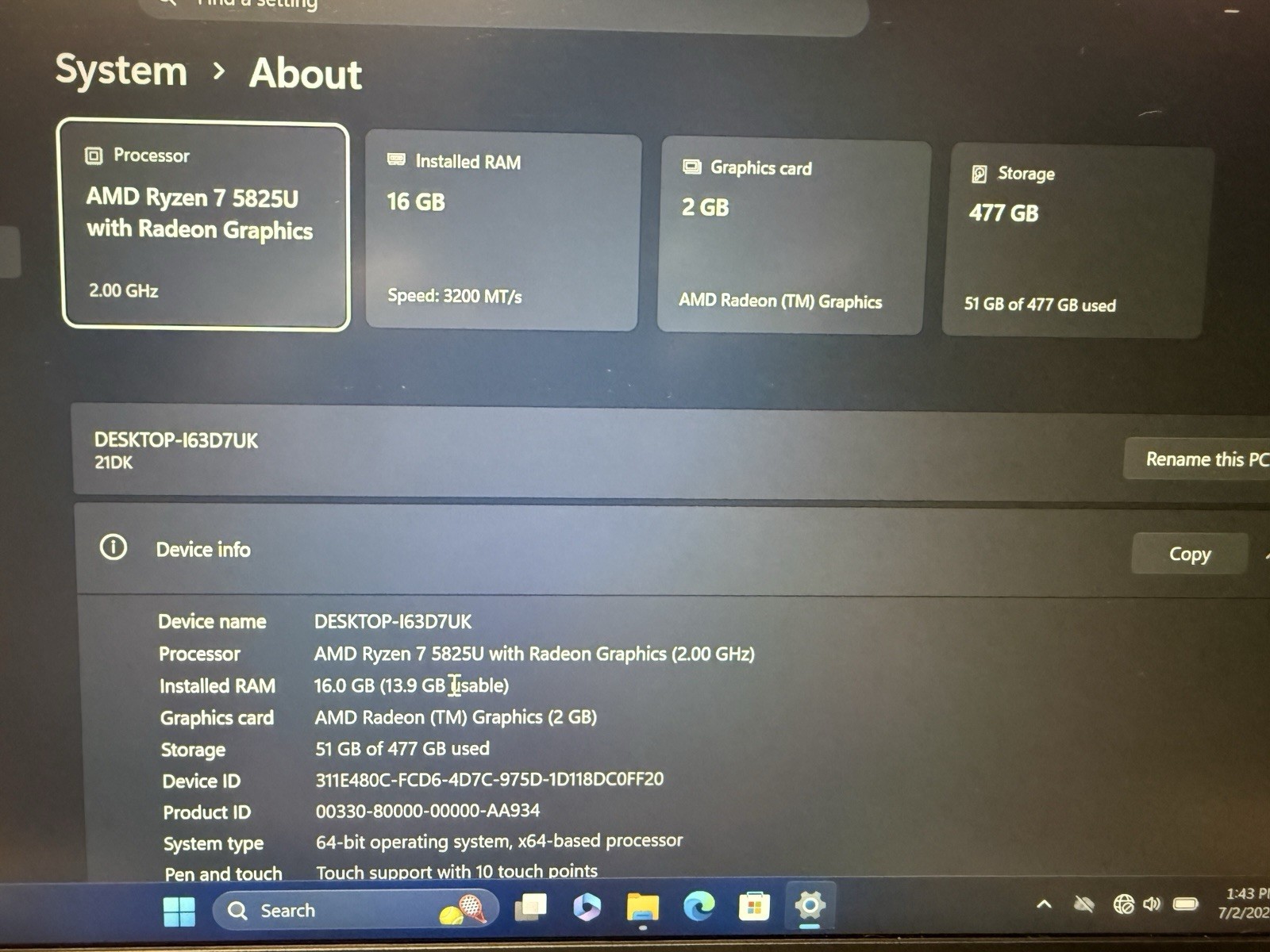 Lenovo ThinkBook 14 G4 ABA 14″ Laptop AMD Ryzen 7 5825U 16GB RAM 512GB SSD
