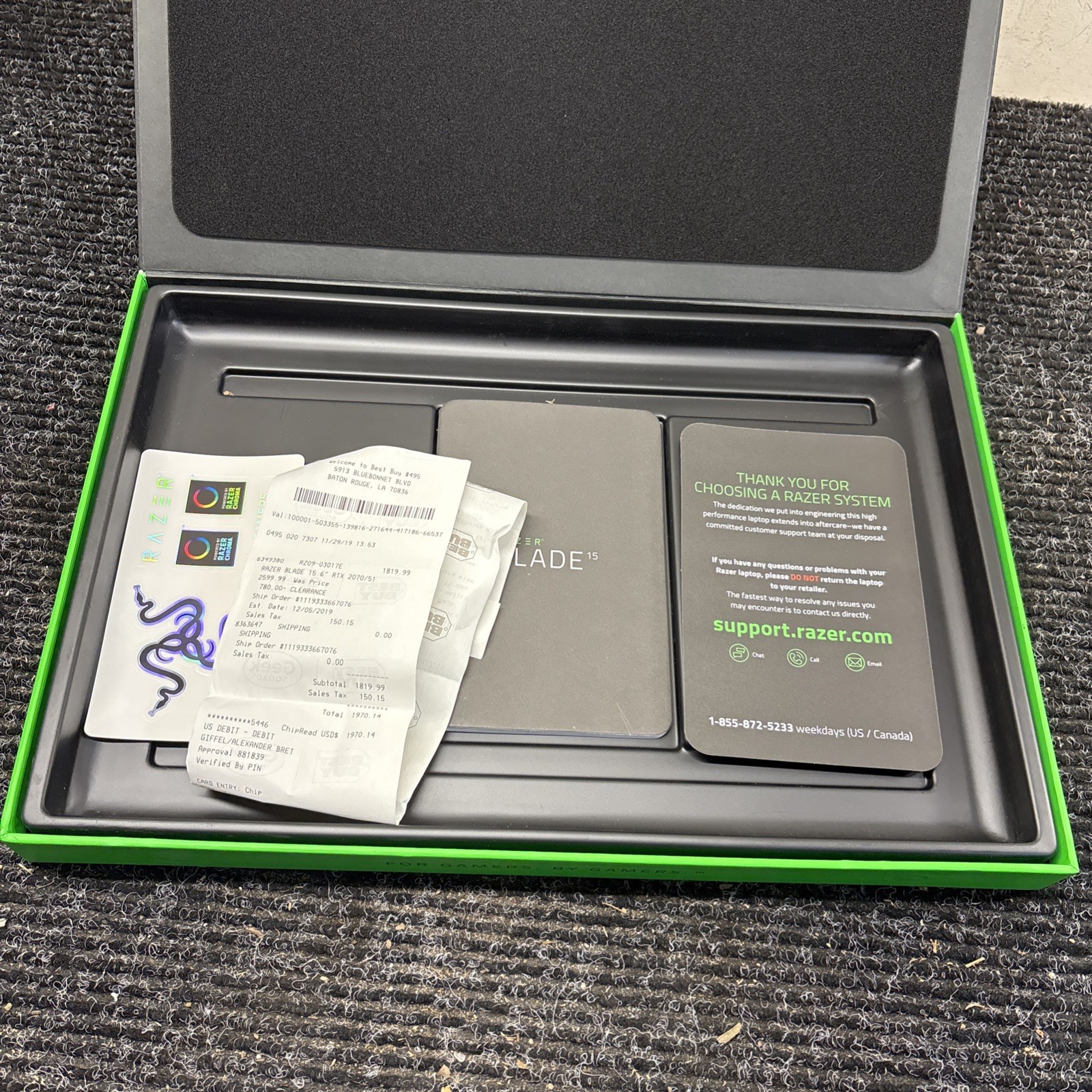 Razer Blade 15, 2018 – Original Box Only